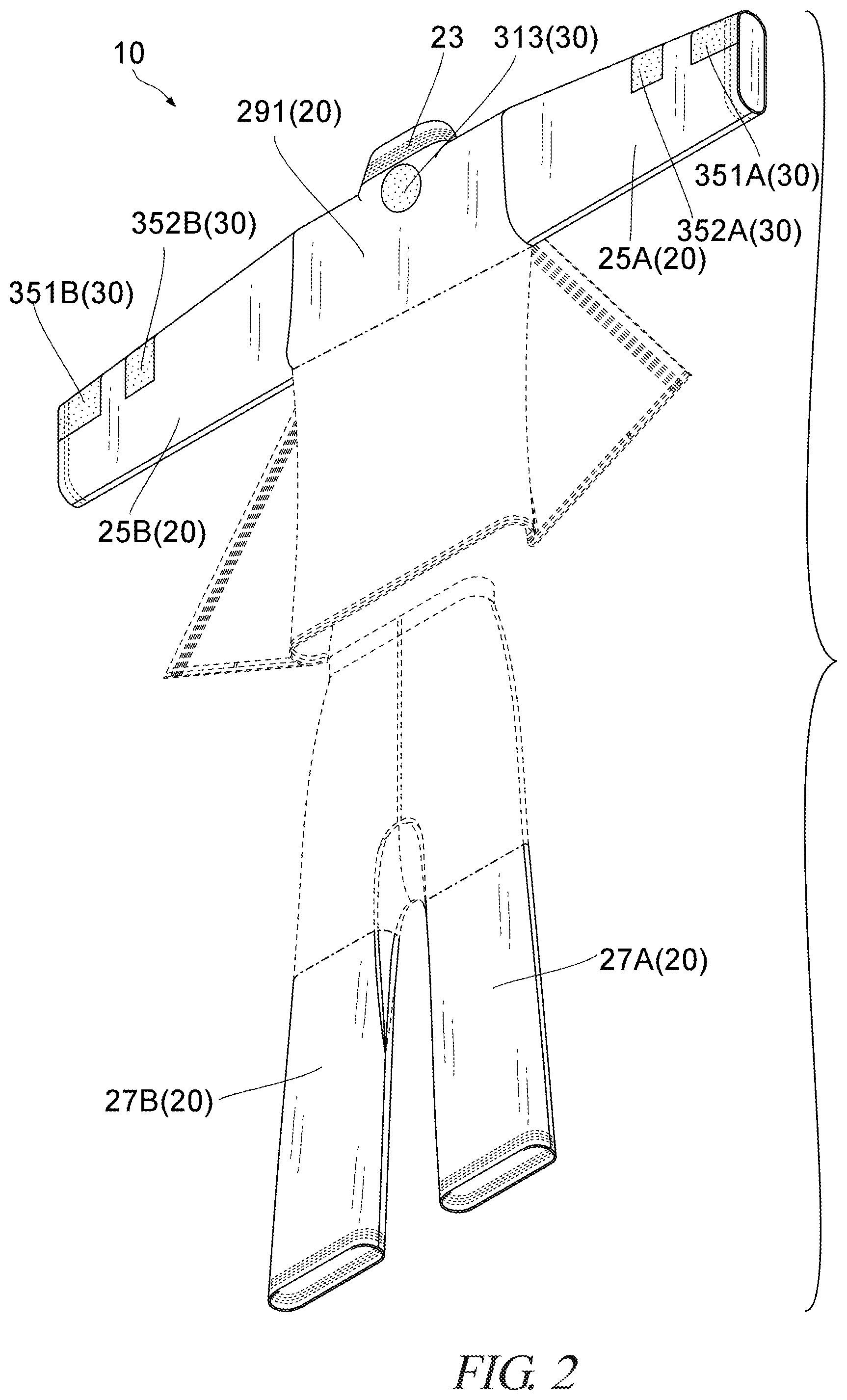 Patent US11793248 Figure 2 – Garment with visual indicia