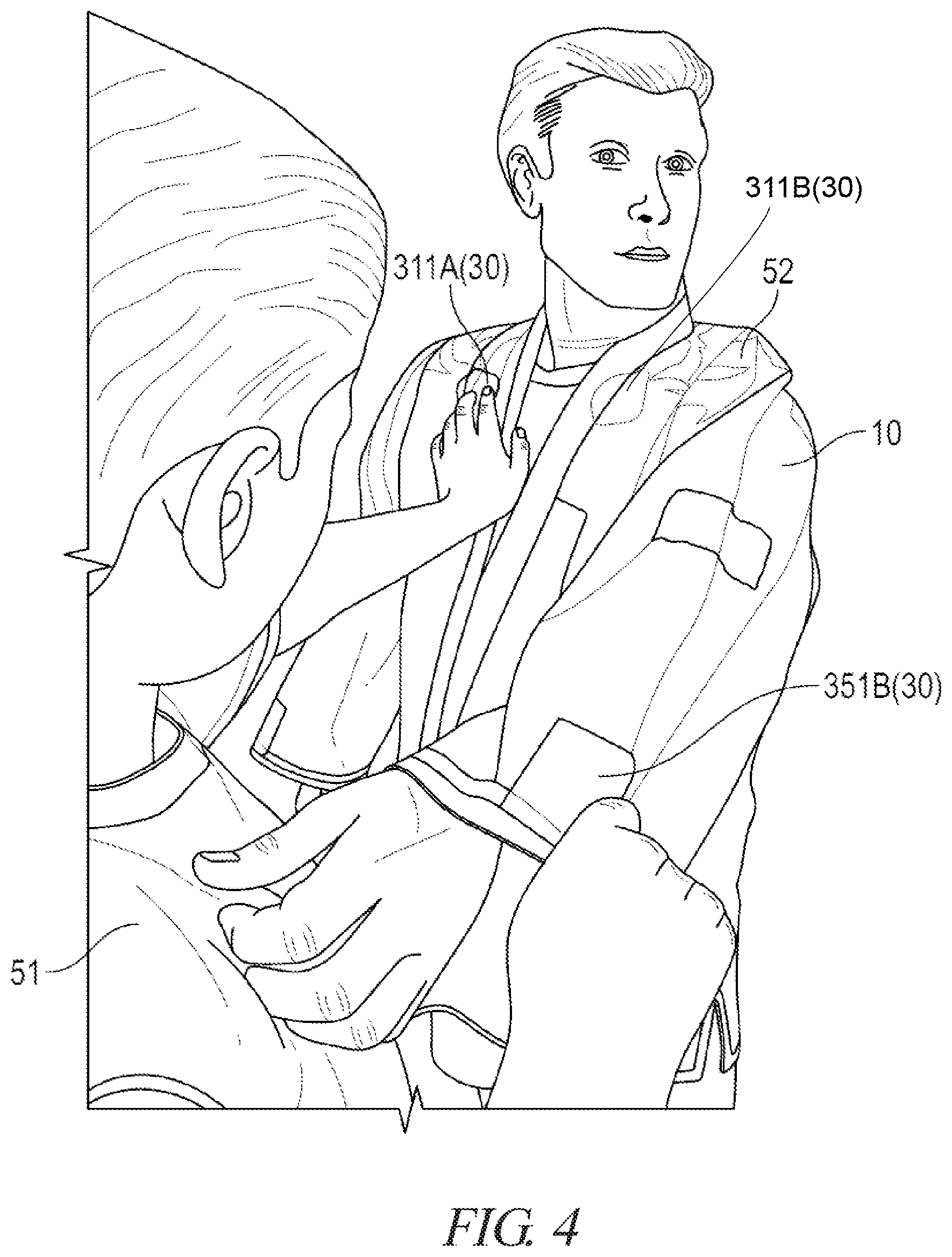 Patent US11793248 Figure 4 – Garment with visual indicia