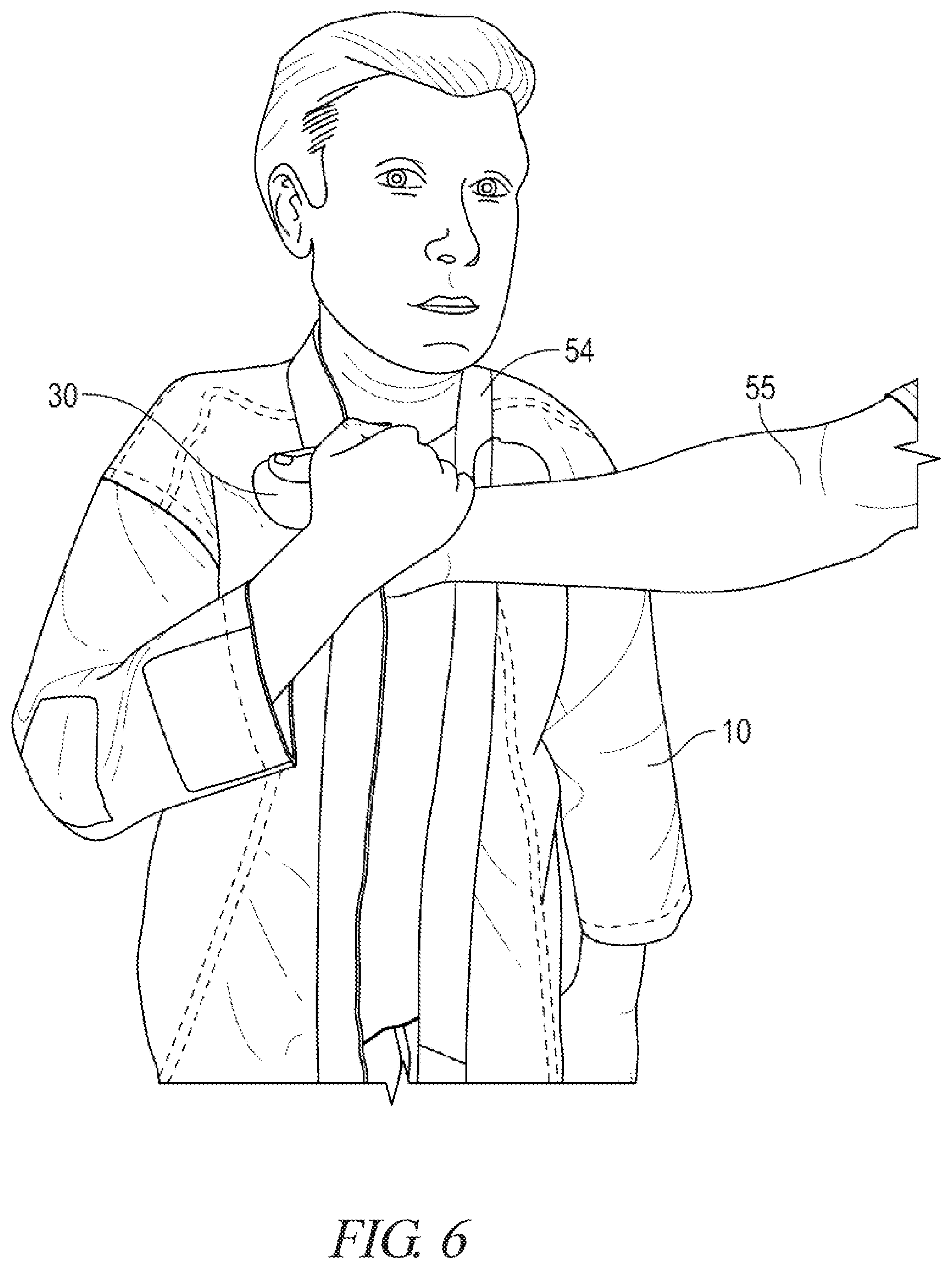 Patent US11793248 Figure 6 – Garment with visual indicia