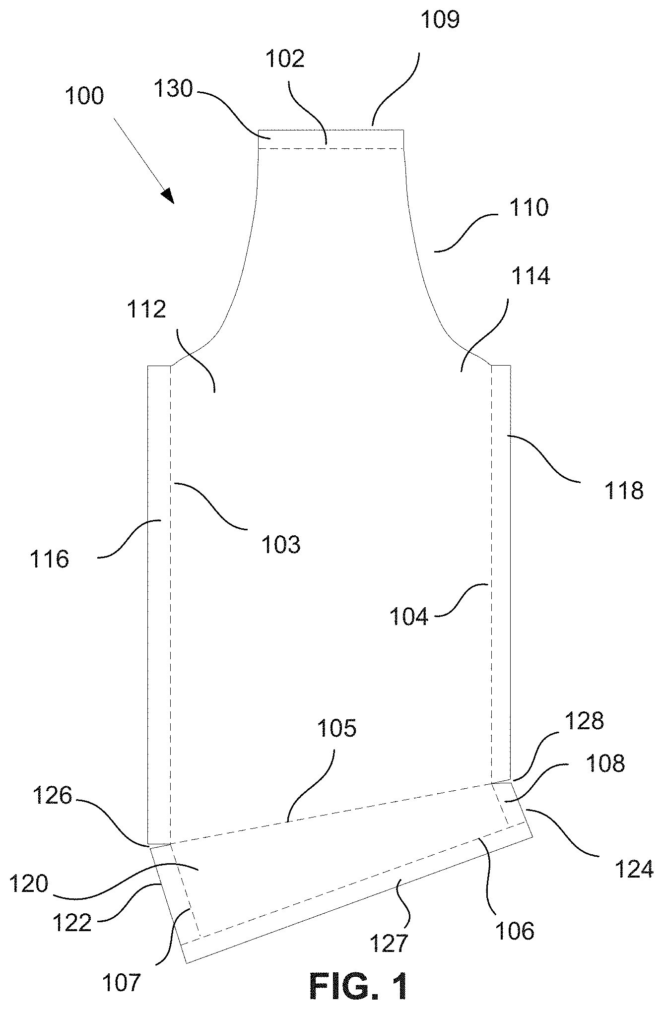 Patent US11793249 Figure 1 – Water resistant protective wash garment