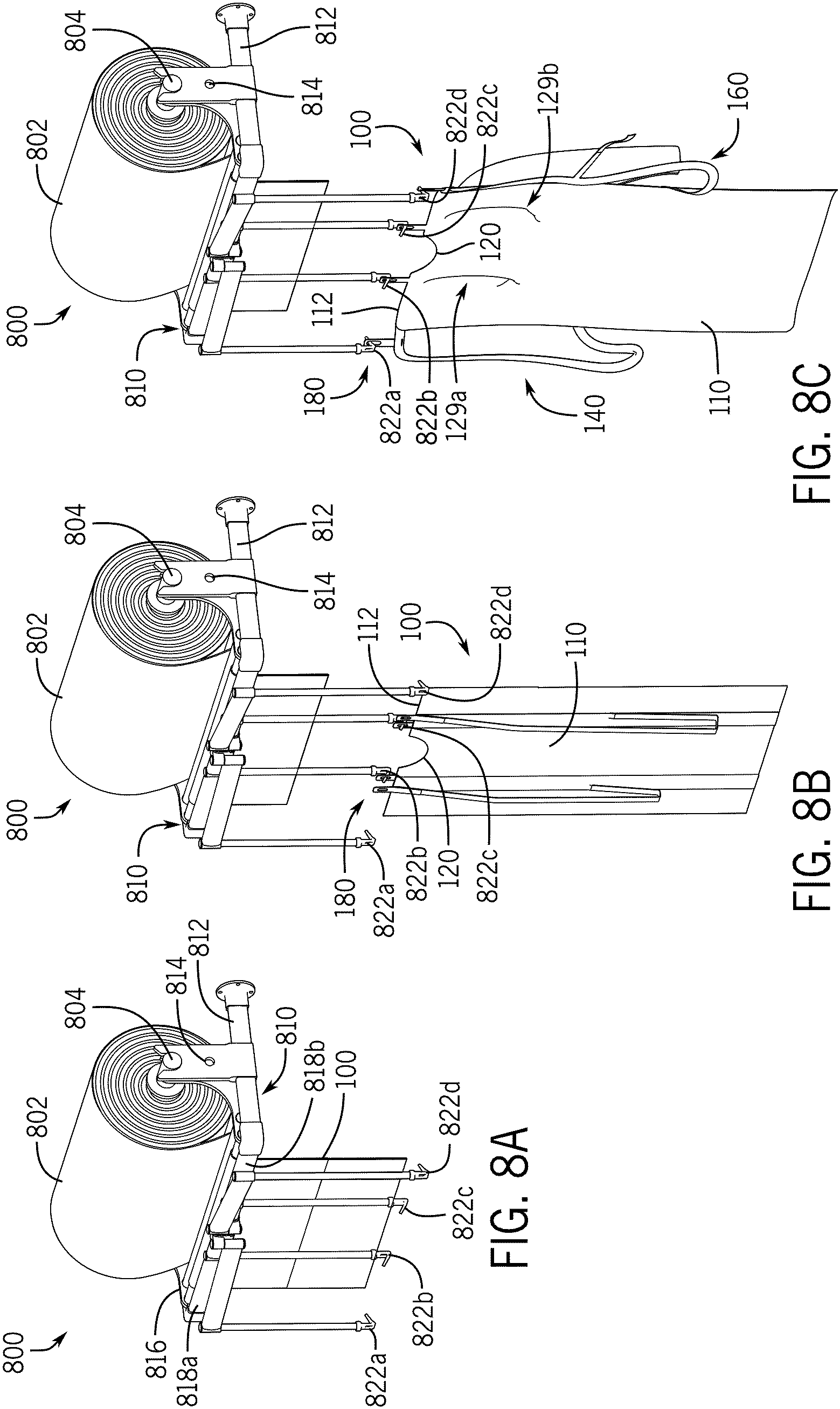 Patent US11793251 Figure 8 – Donning station for personal protective equipment