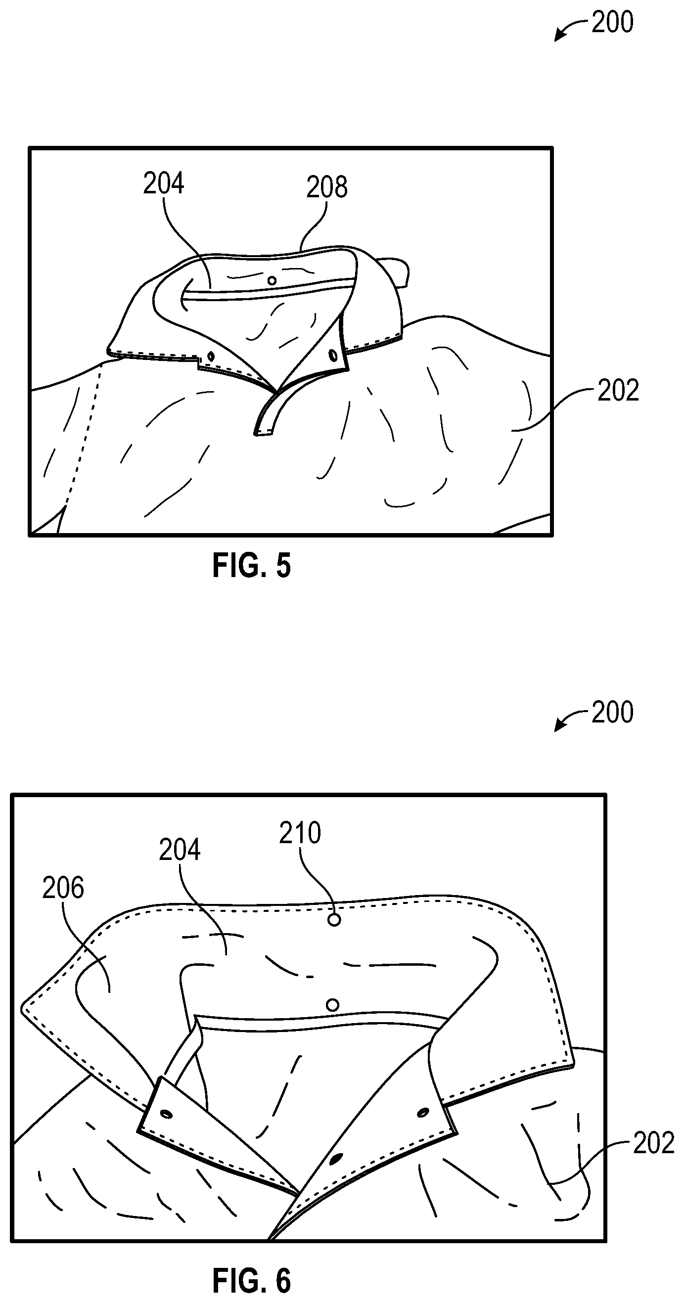 Patent US11793252 Figure 3 – Collared garment with concealed deployable face mask