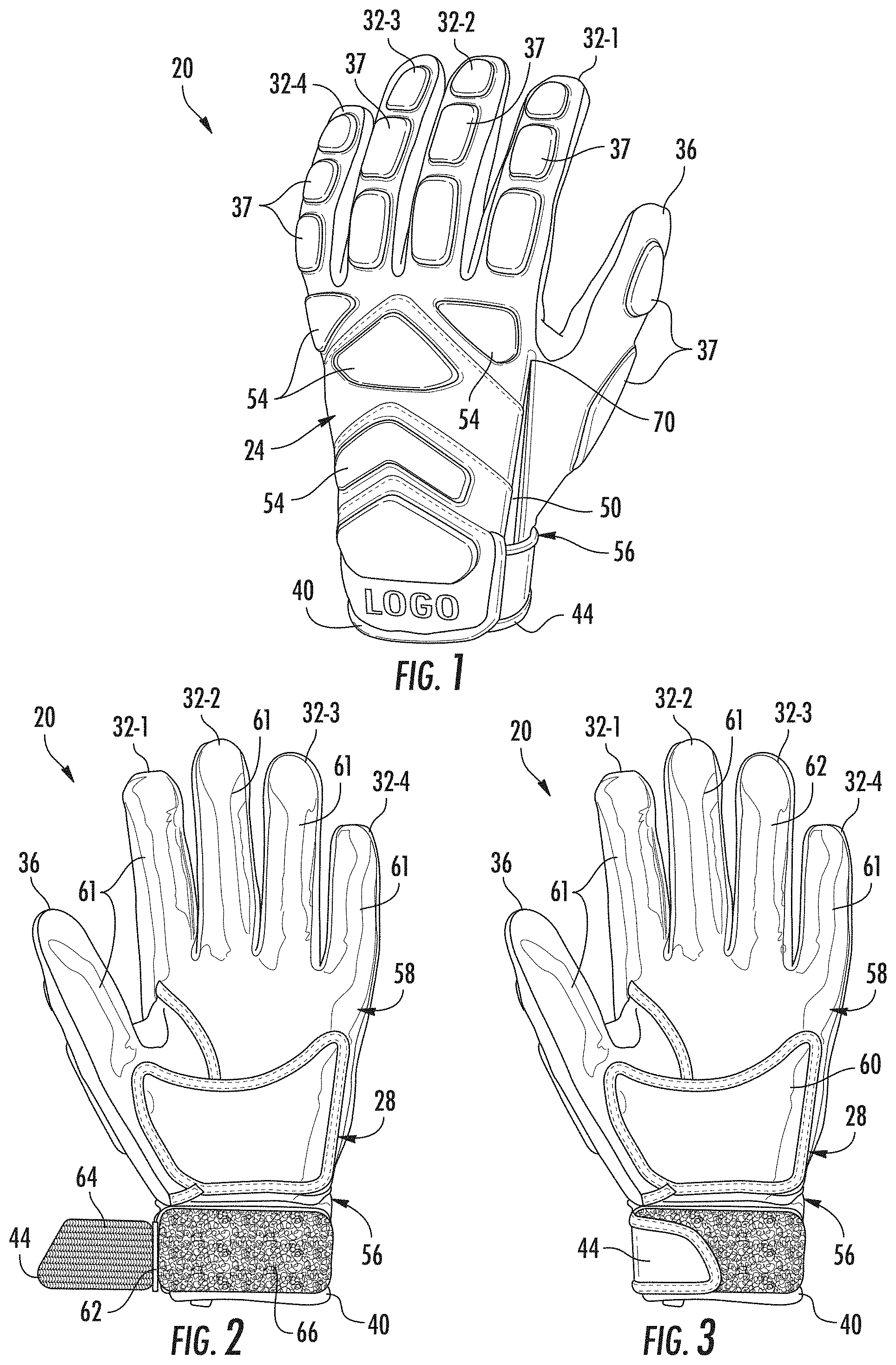 Patent US11793254 Figure 1 – Sports glove