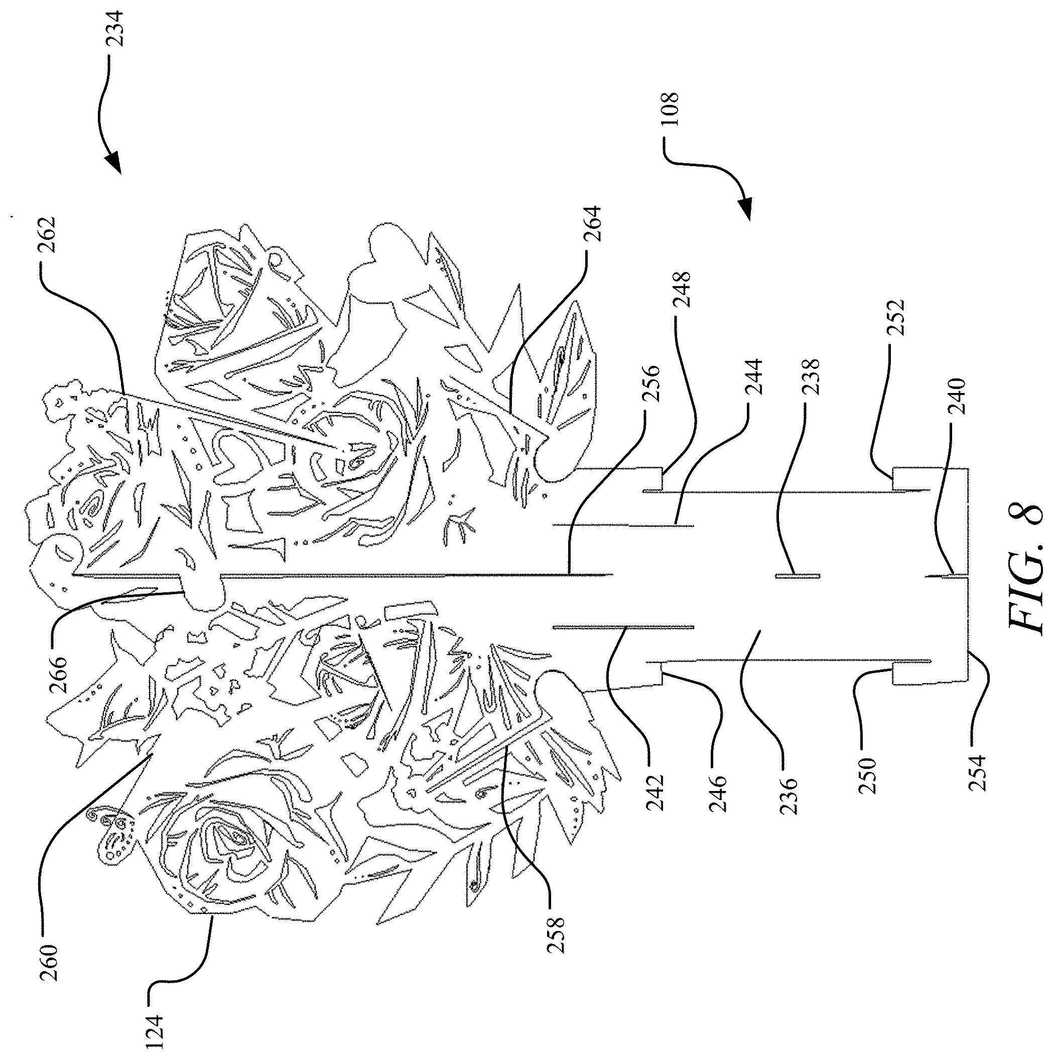 Patent US11793255 Figure 8 – Imitation flower bouquet system