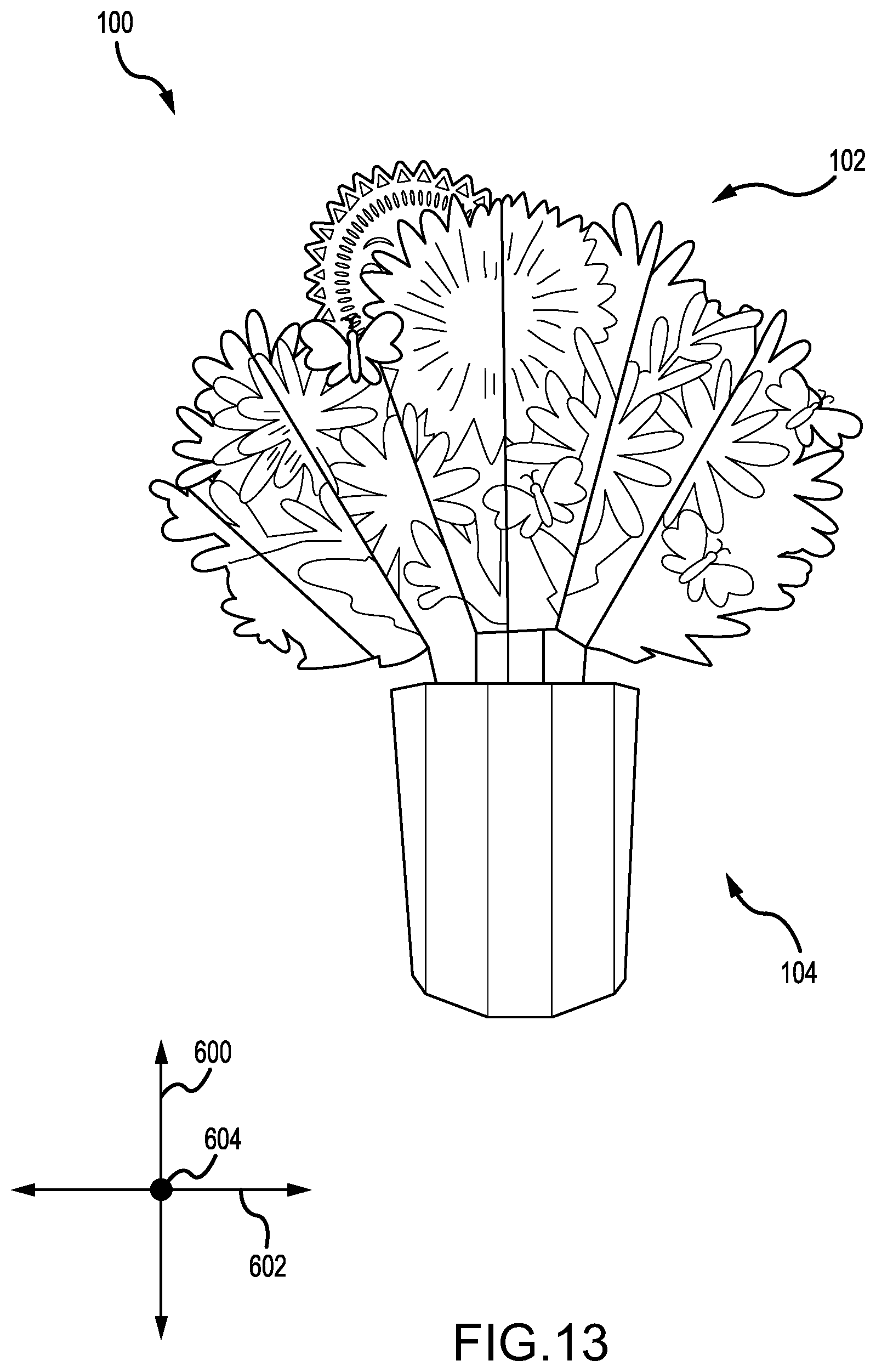 Patent US11793255 Figure 13 – Imitation flower bouquet system