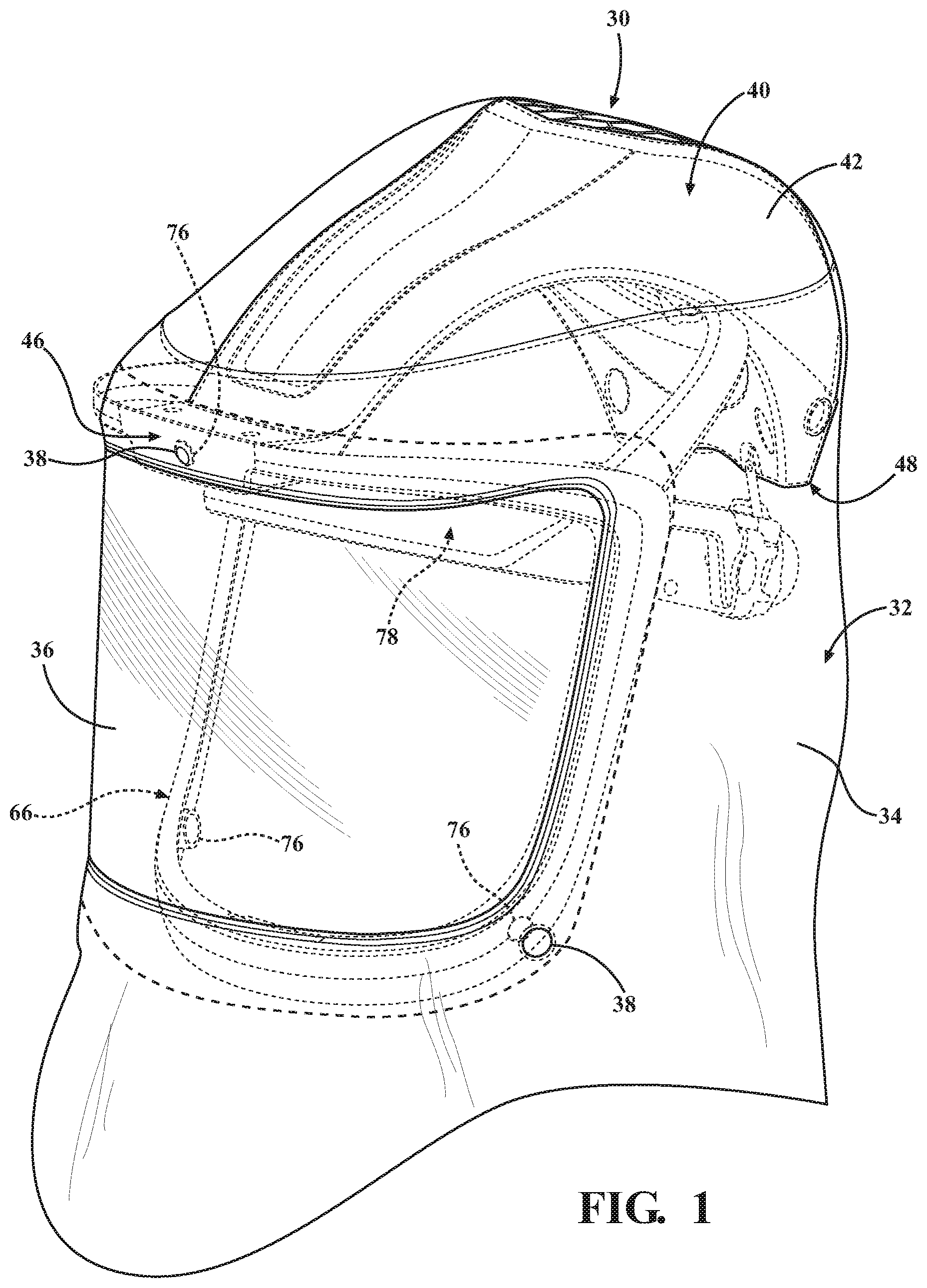 Patent US11793261 Figure 1 – Surgical helmet assembly having an adjustment mechanism