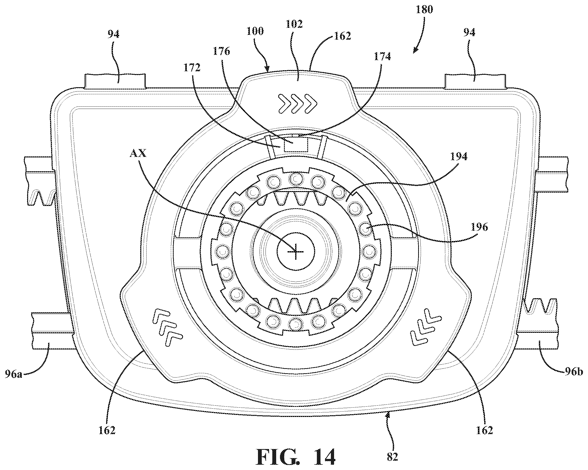 Patent US11793261 Figure 14 – Surgical helmet assembly having an adjustment mechanism