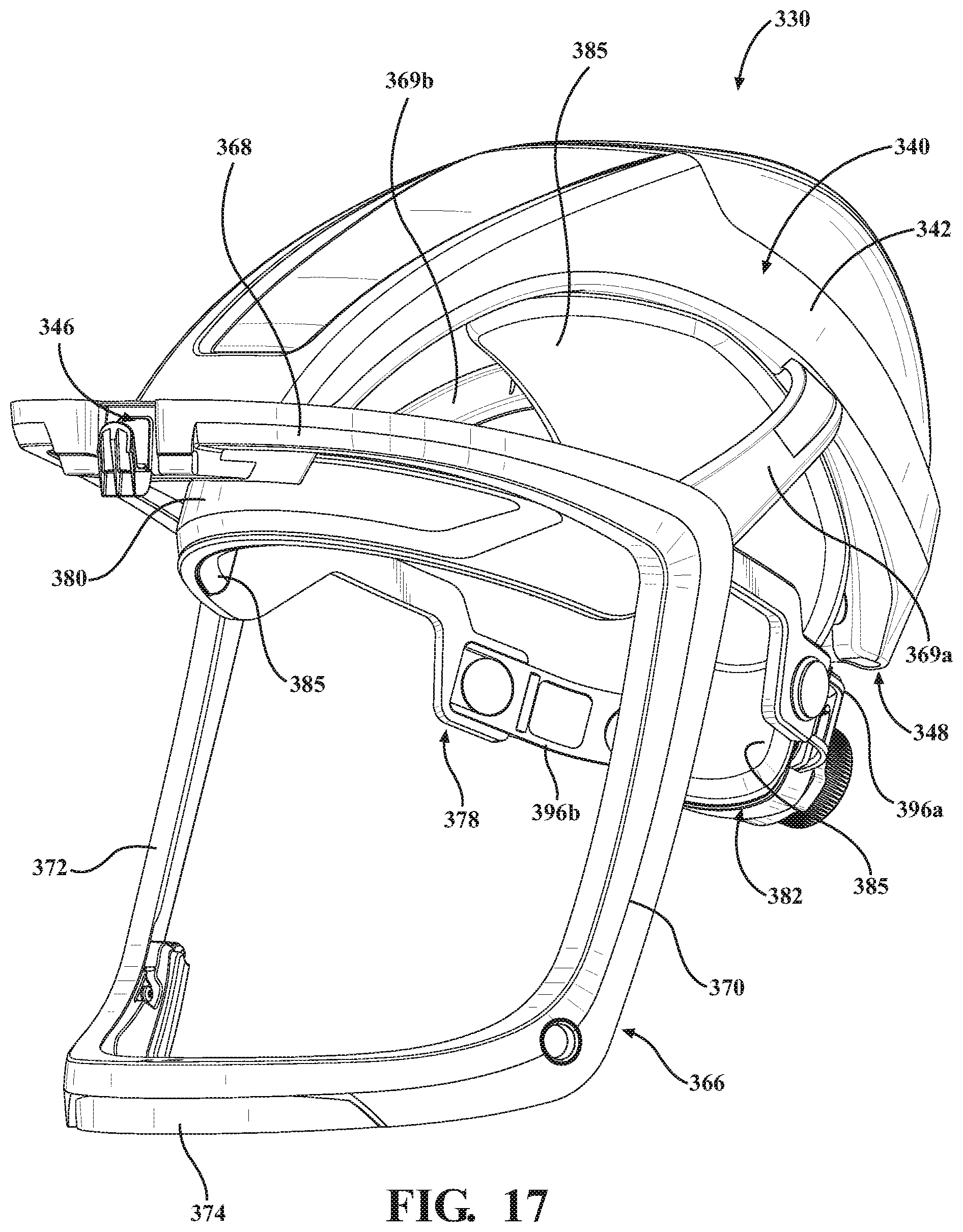 Patent US11793261 Figure 17 – Surgical helmet assembly having an adjustment mechanism
