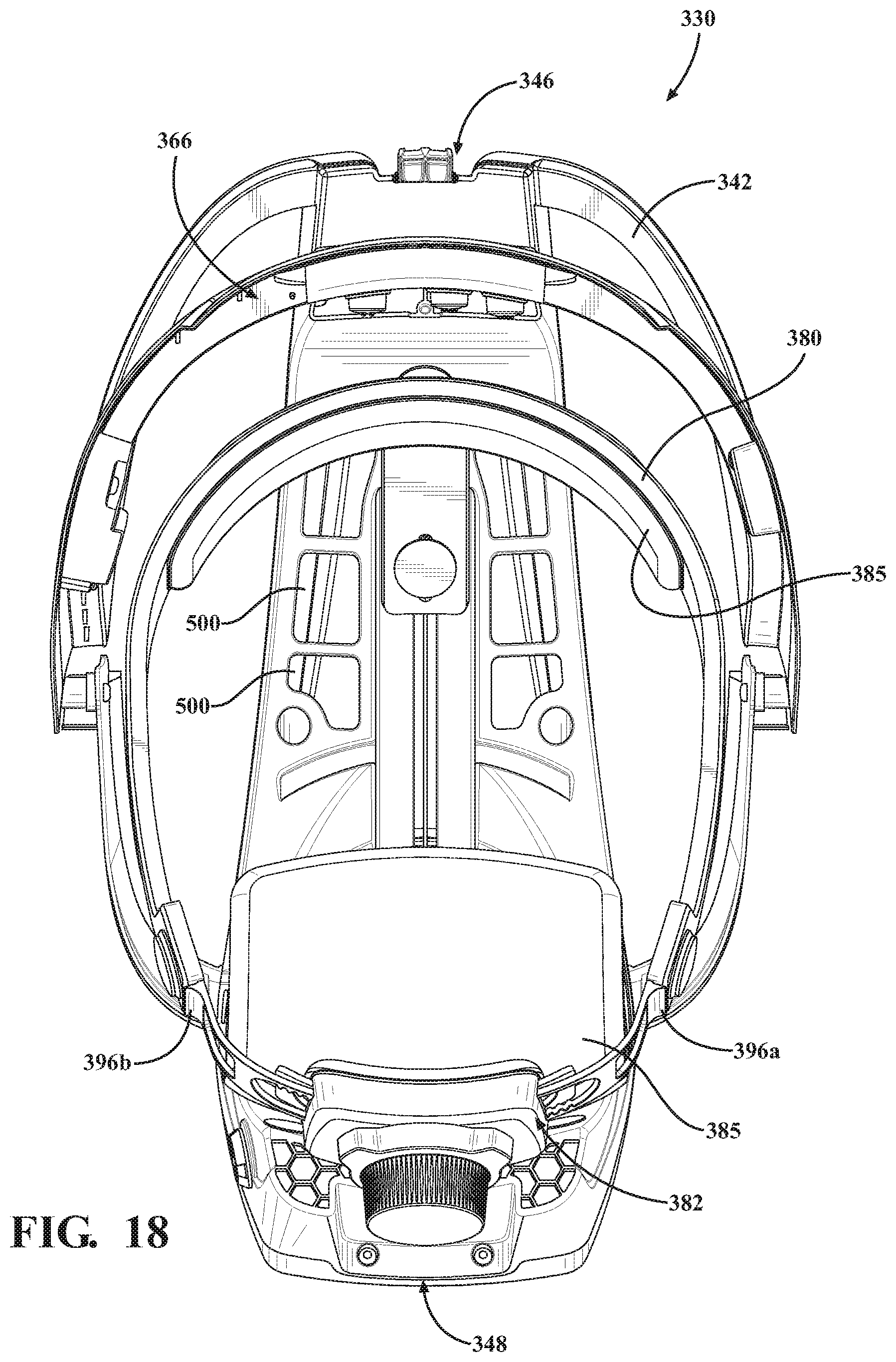 Patent US11793261 Figure 18 – Surgical helmet assembly having an adjustment mechanism