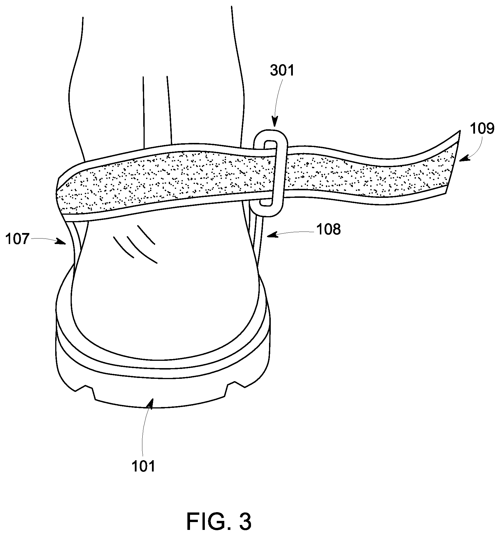 Patent US11793263 Figure 3 – Y-strap sport sandal