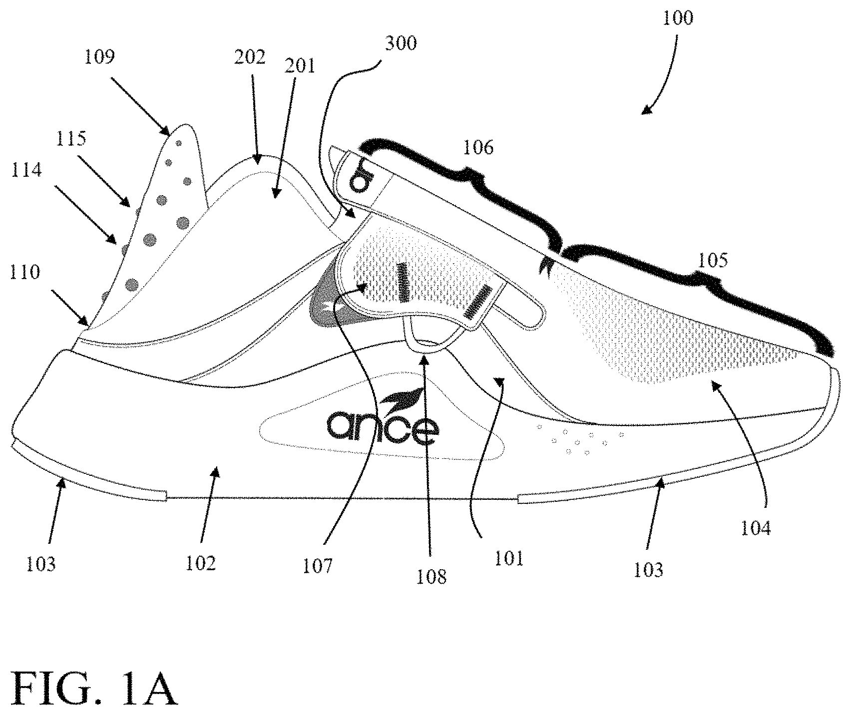 Patent US11793267 Figure 1 – Shoe and therapy system