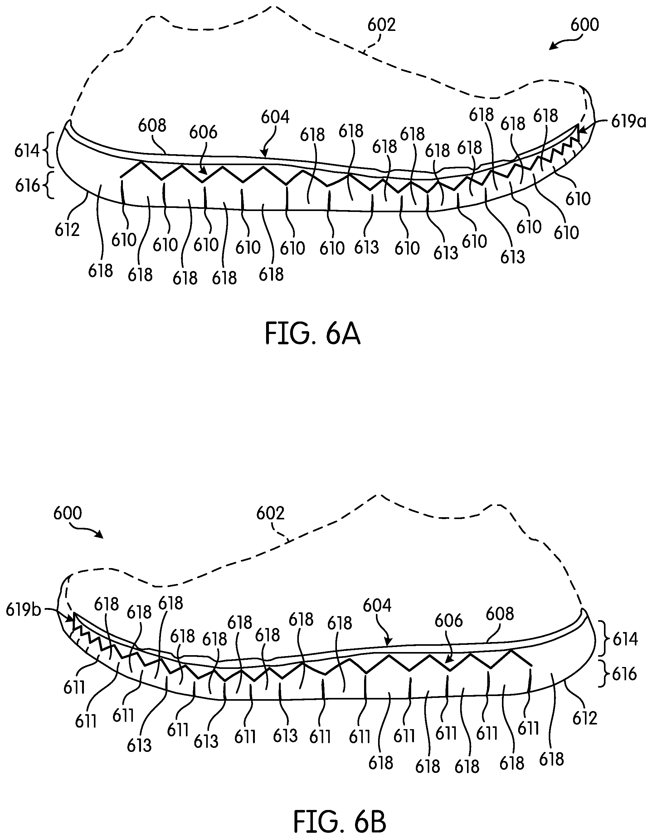 Patent US11793269 Figure 8 – Articulated sole structure with sipes forming hexagonal sole elements