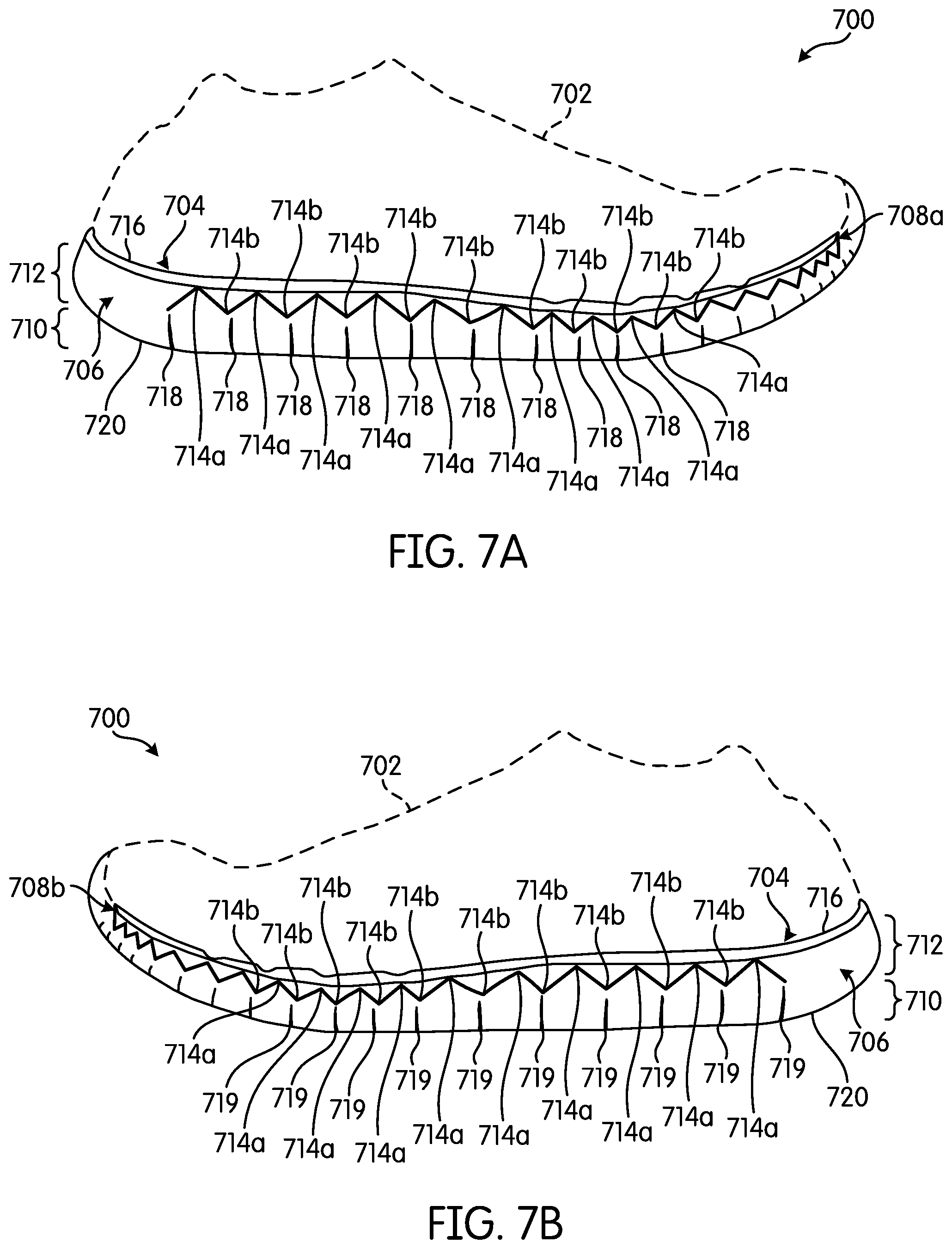 Patent US11793269 Figure 10 – Articulated sole structure with sipes forming hexagonal sole elements