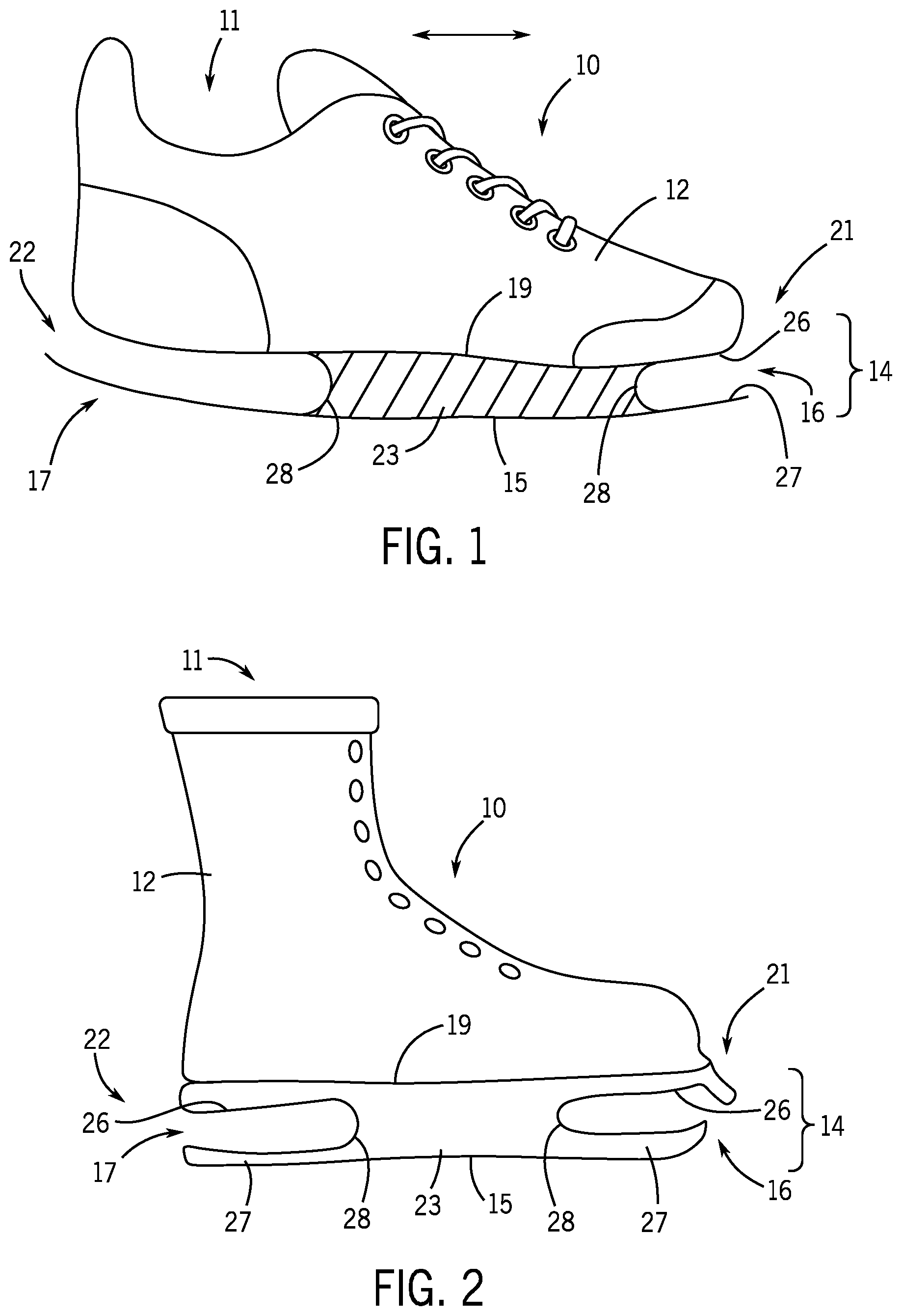 Patent US11793270 Figure 1 – Shoes and sole springs for shoes