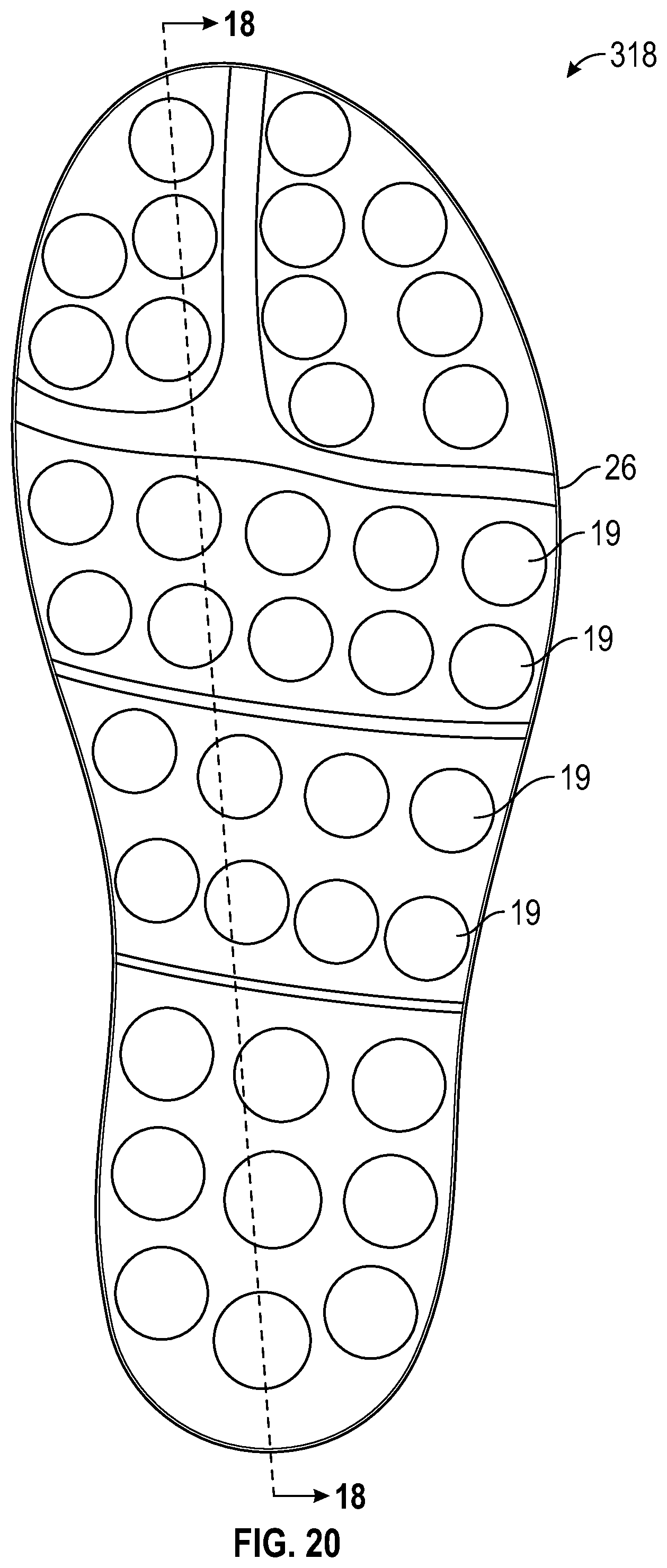 Patent US11793271 Figure 13 – Midsole system with graded response