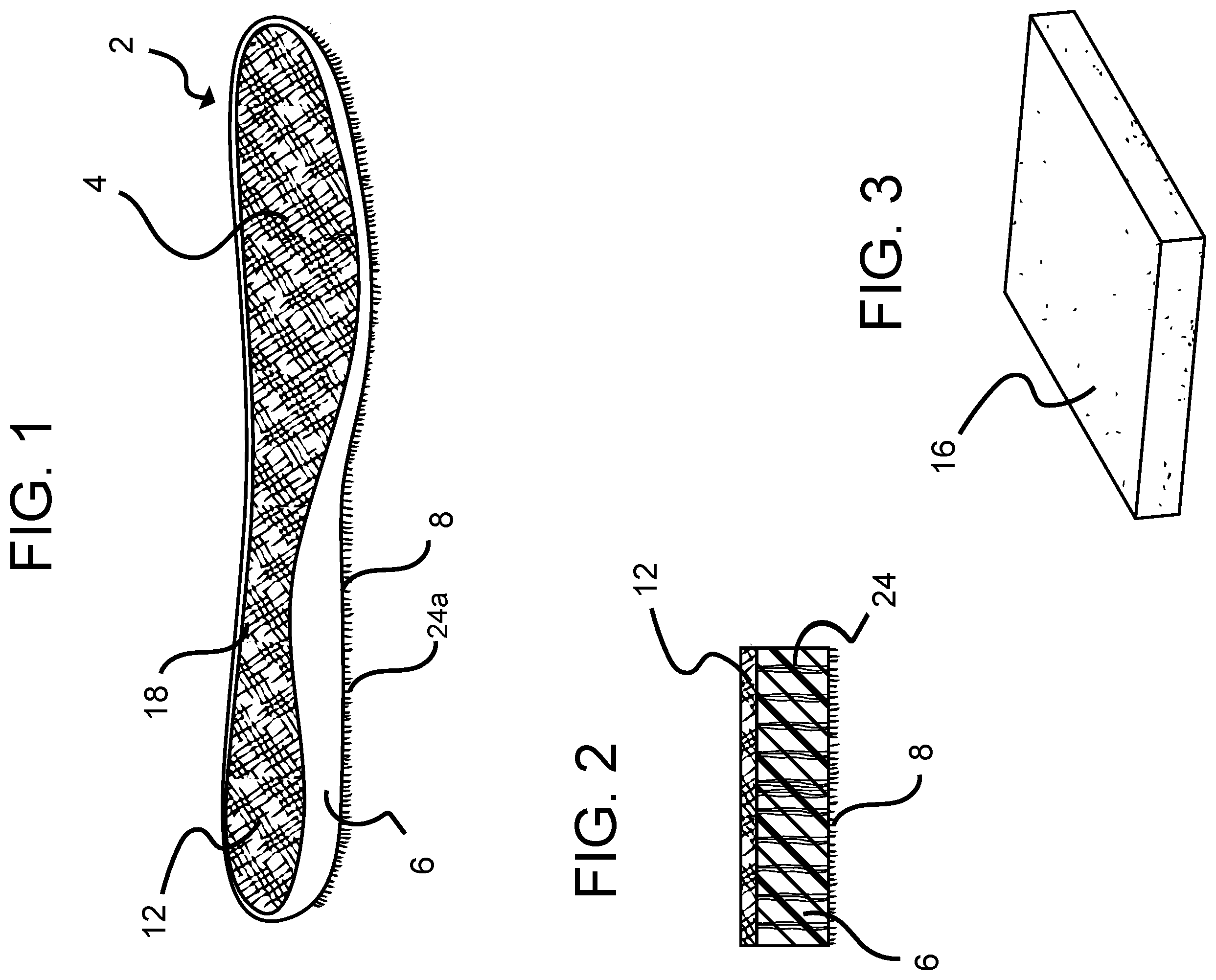 Patent US11793273 Figure 1 – Fiber-foam shoe insoles, and a method of manufacturing the same