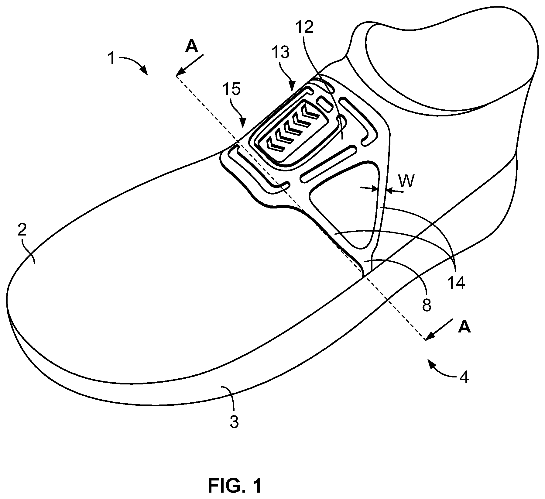 Patent US11793275 Figure 1 – Shoe, especially a sports shoe