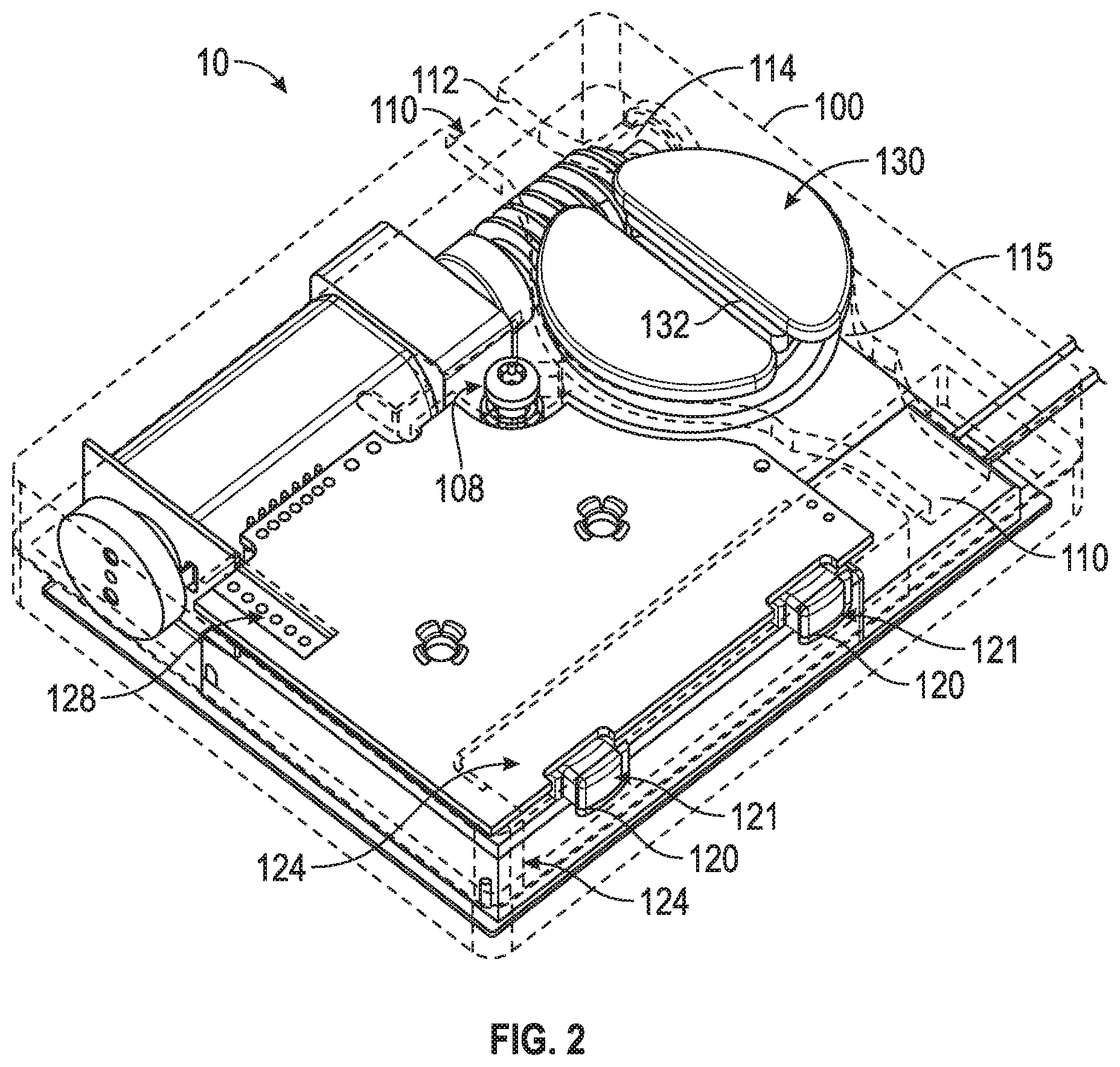 Patent US11793276 Figure 2 – Lacing engine support structures for automated footwear platform