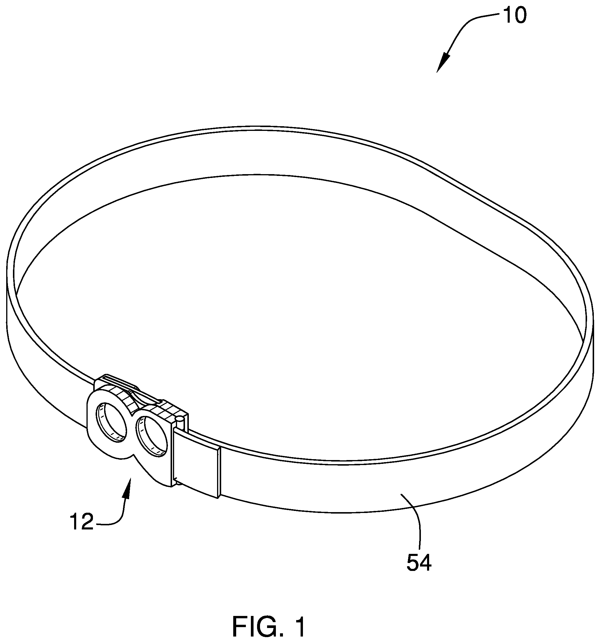 Patent US11793278 Figure 1 – Belt buckle and knife assembly