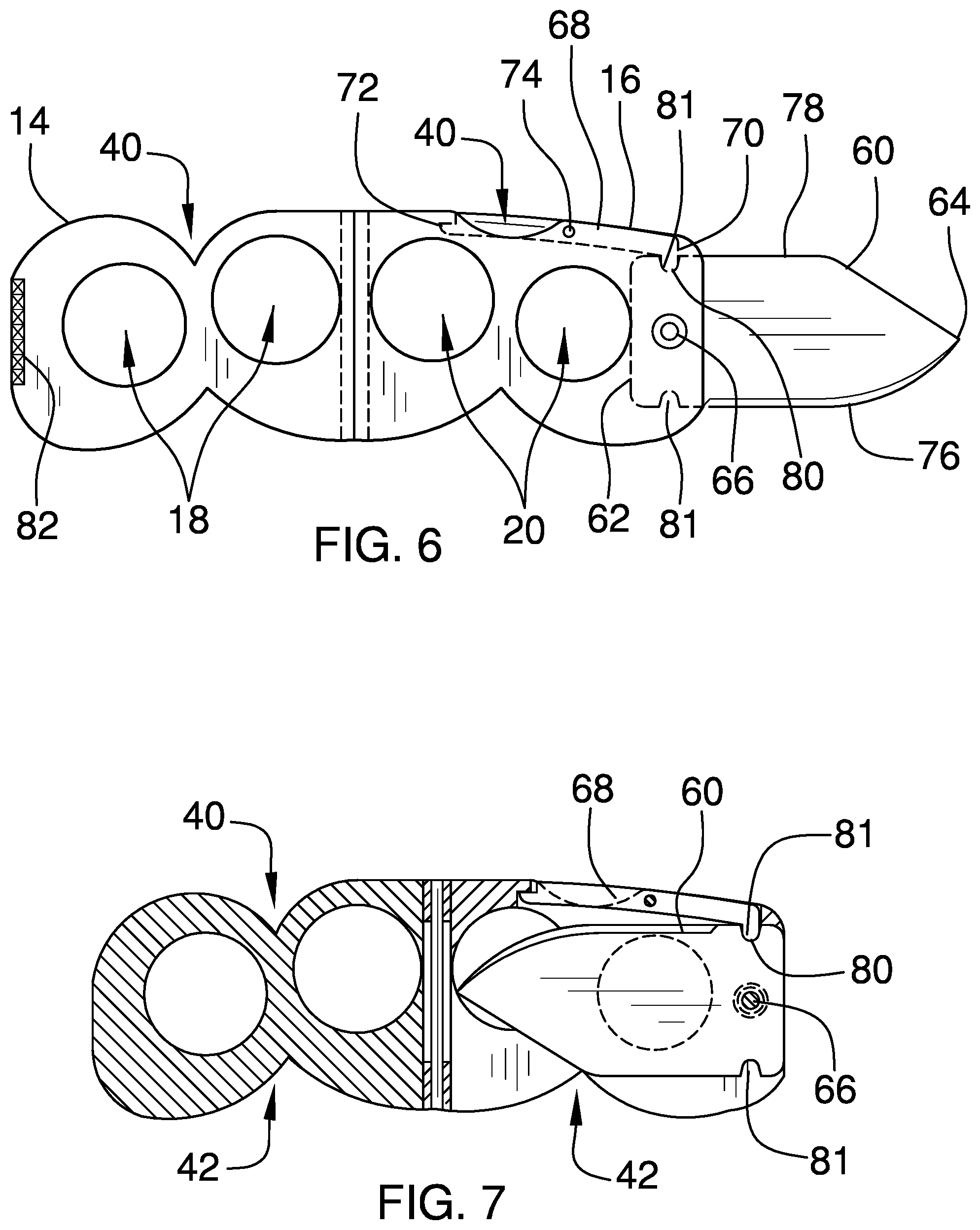 Patent US11793278 Figure 6 – Belt buckle and knife assembly