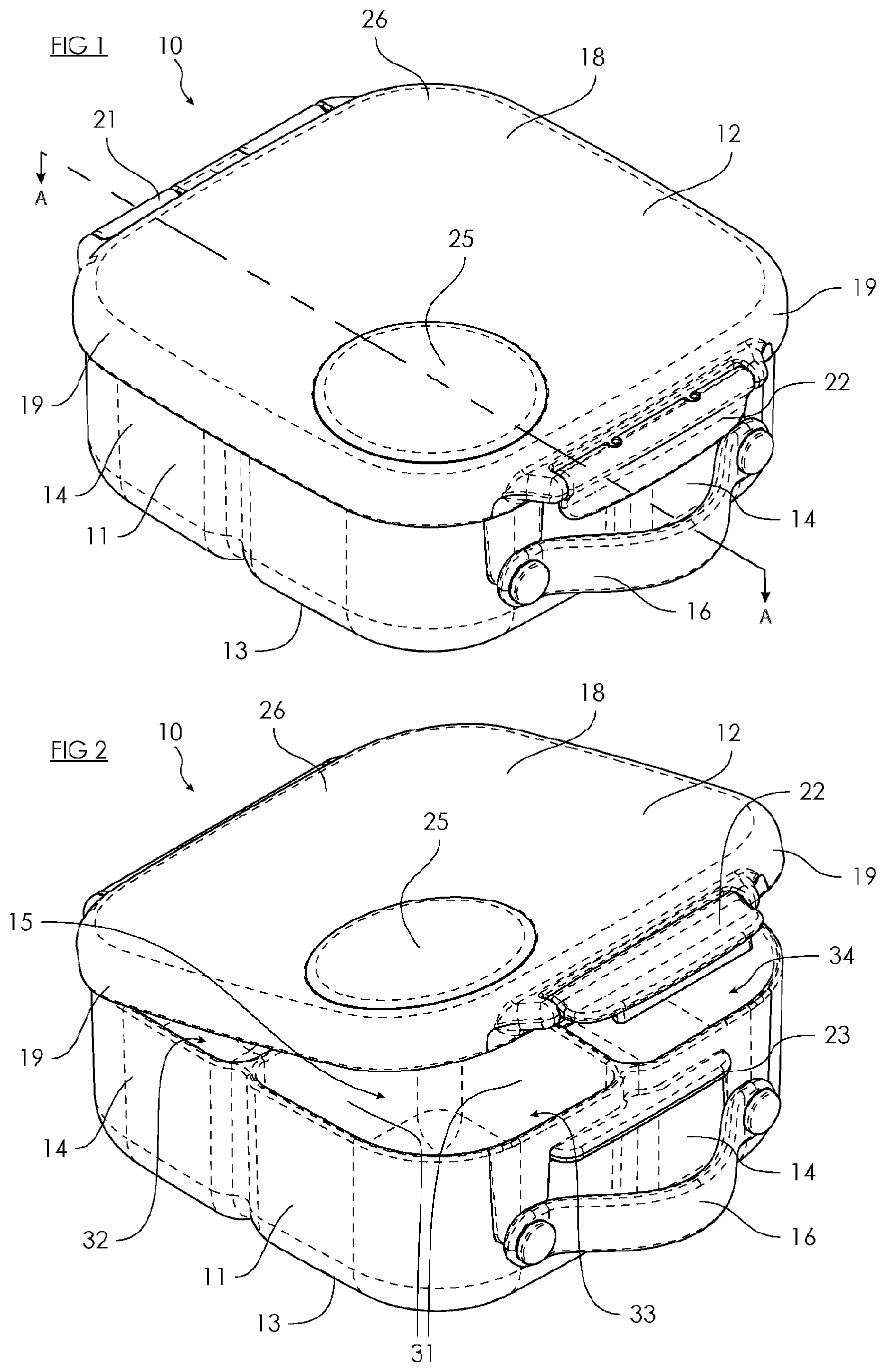 Patent US11793284 Figure 1 – Container for storing and transporting food items for later consumption