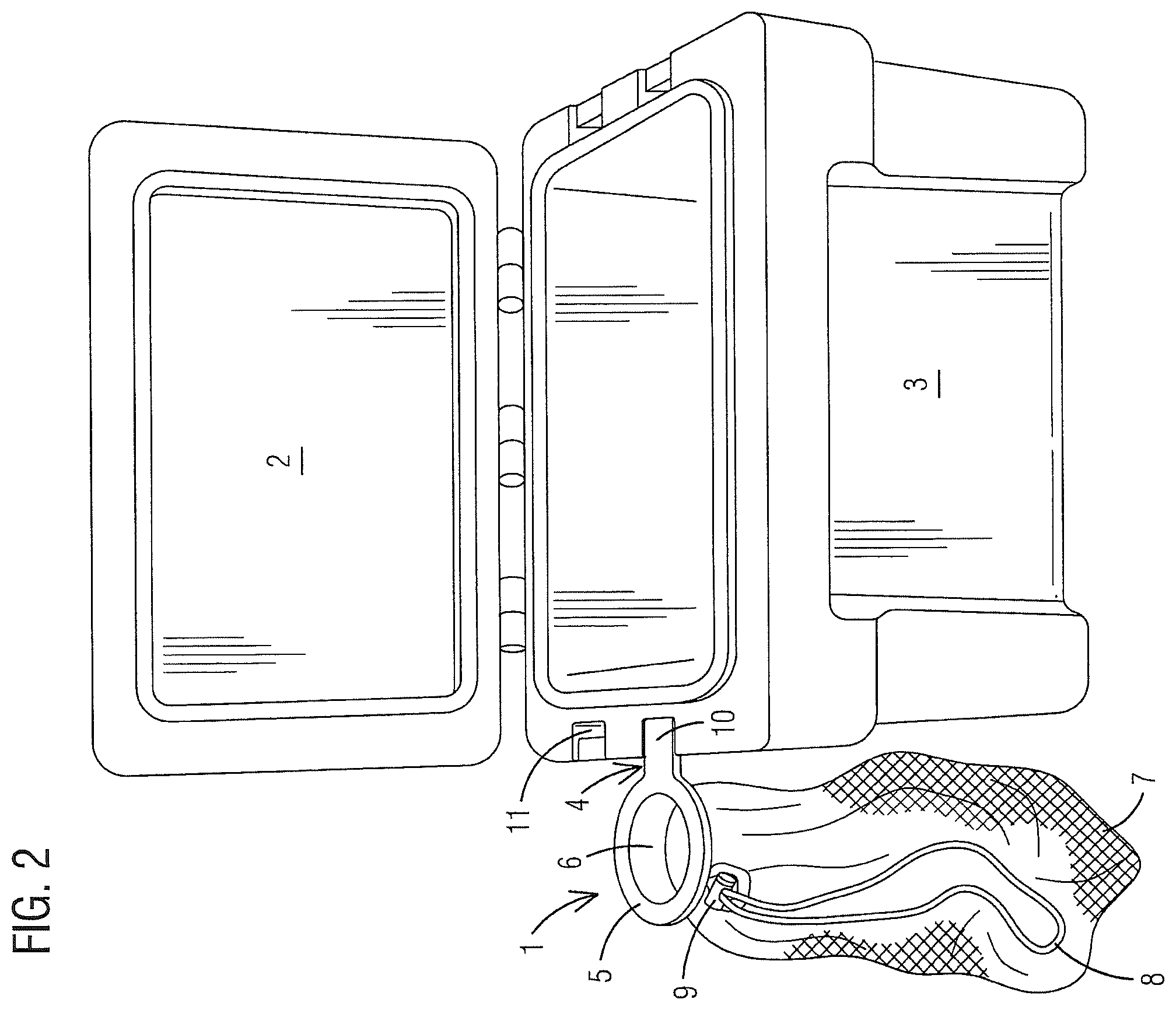 Patent US11793285 Figure 2 – Cooler trash disposal accessory