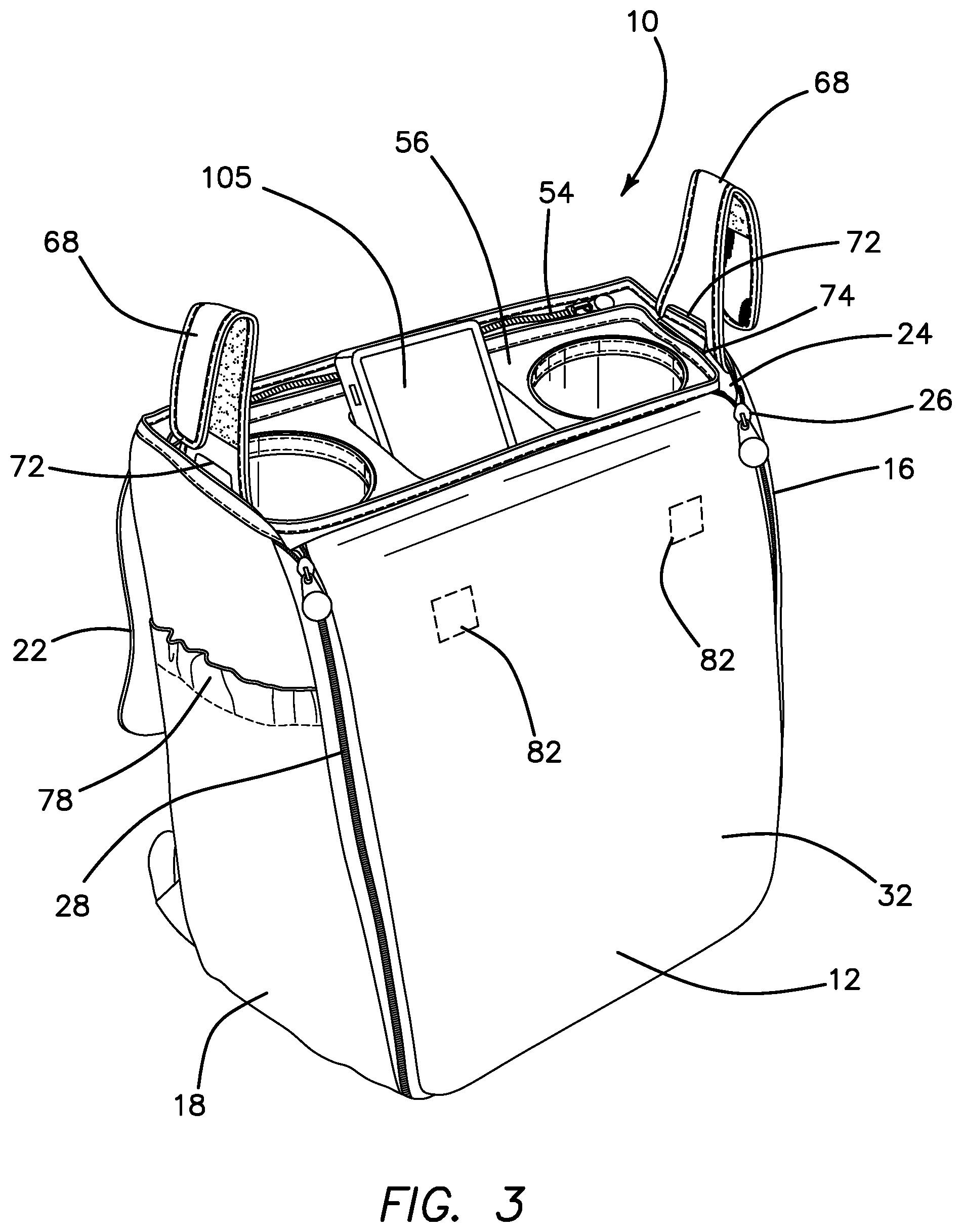Patent US11793287 Figure 3 – Stroller caddy