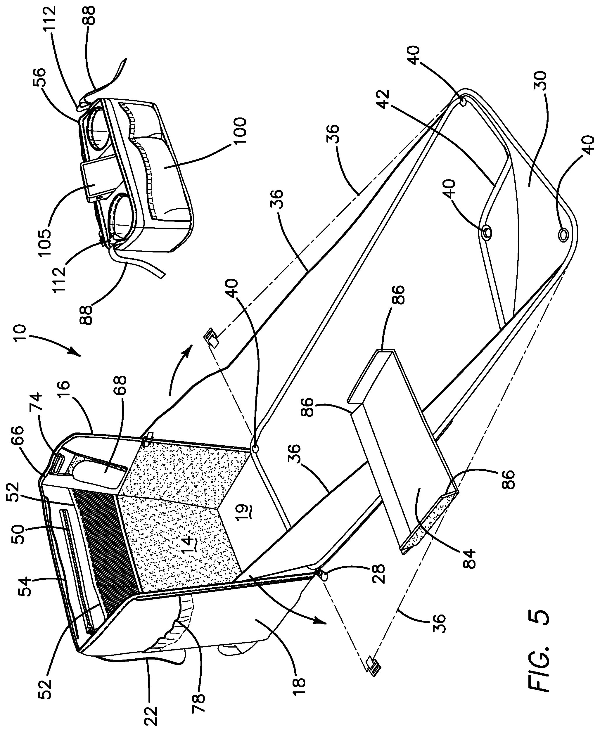Patent US11793287 Figure 5 – Stroller caddy