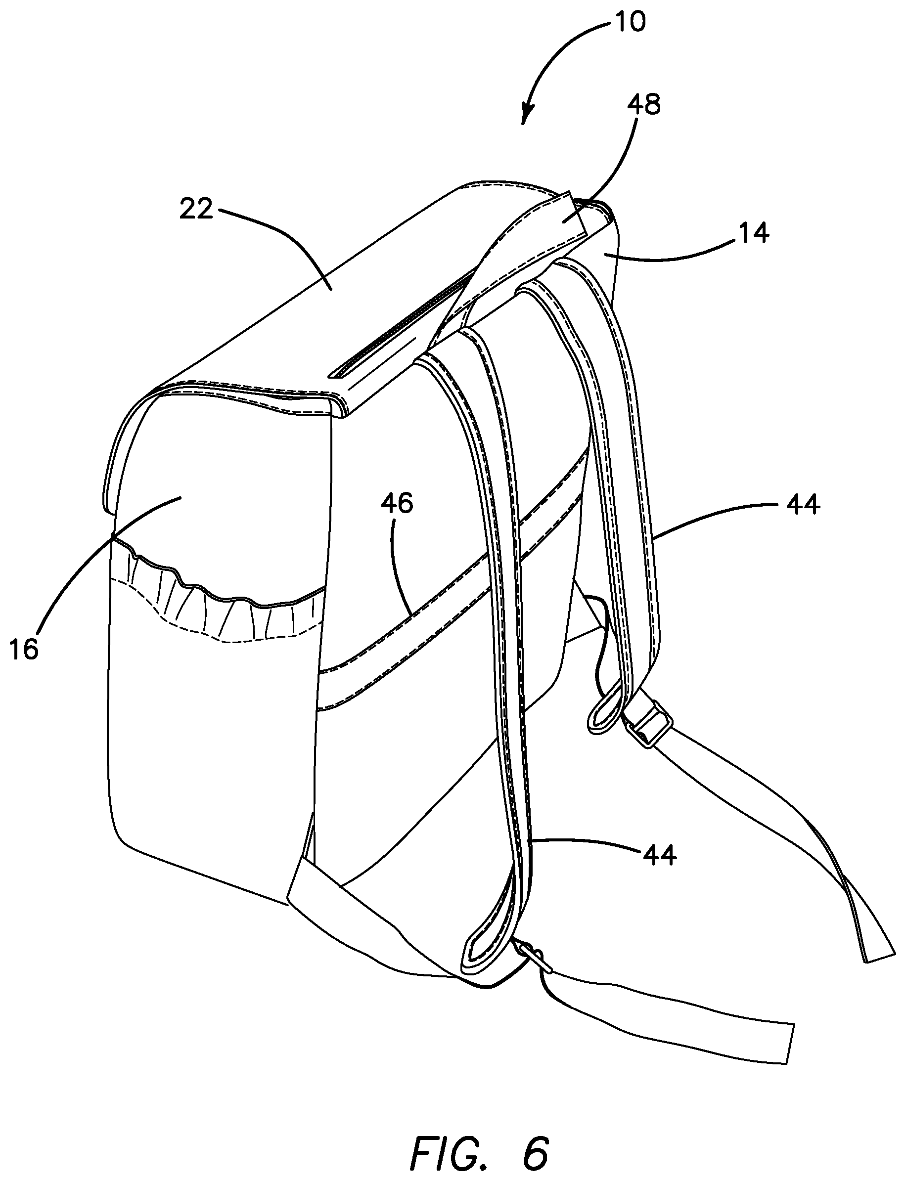 Patent US11793287 Figure 6 – Stroller caddy