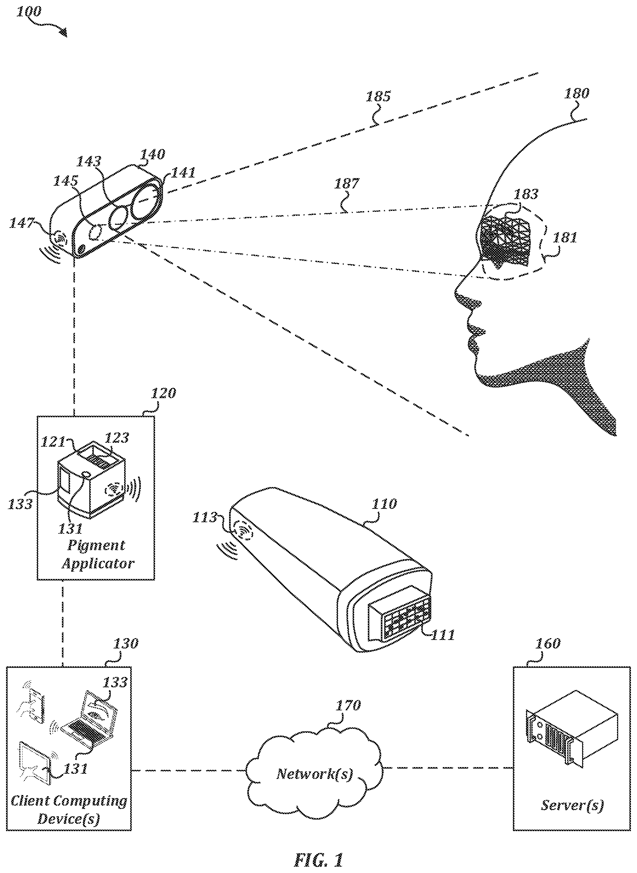 Patent US11793290 Figure 1 – Addressable electroactive polymer arrays for cosmetic design application