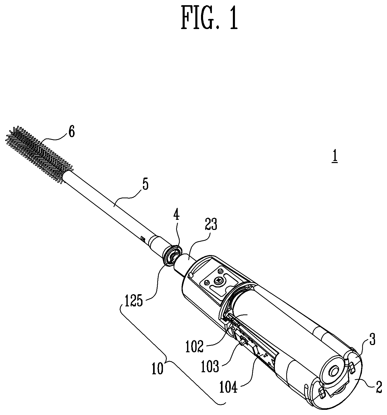 Patent US11793291 Figure 1 – Rotary type linear reciprocating motion device and applicator having the same