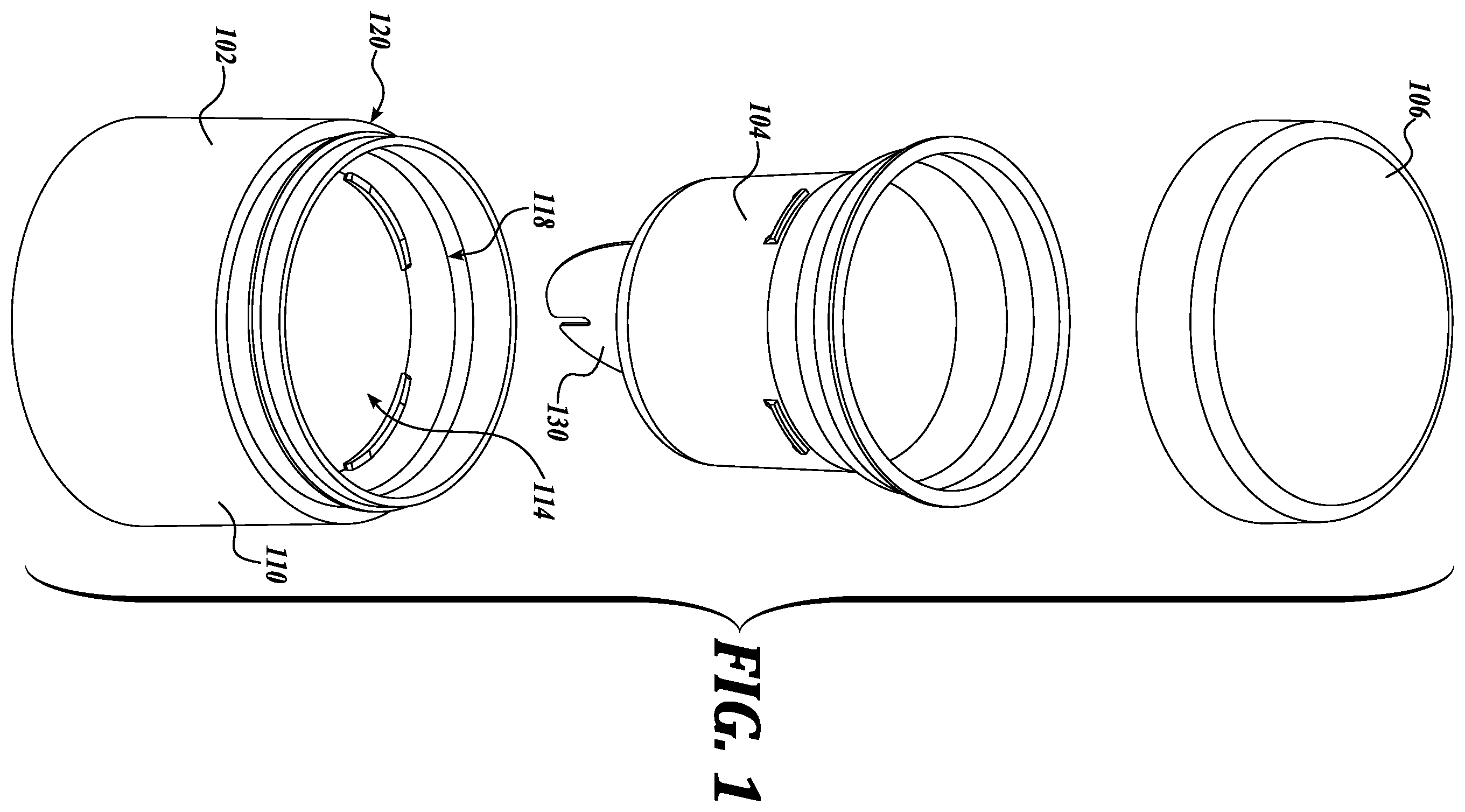 Patent US11793293 — Refillable cosmetic container — Figure 1