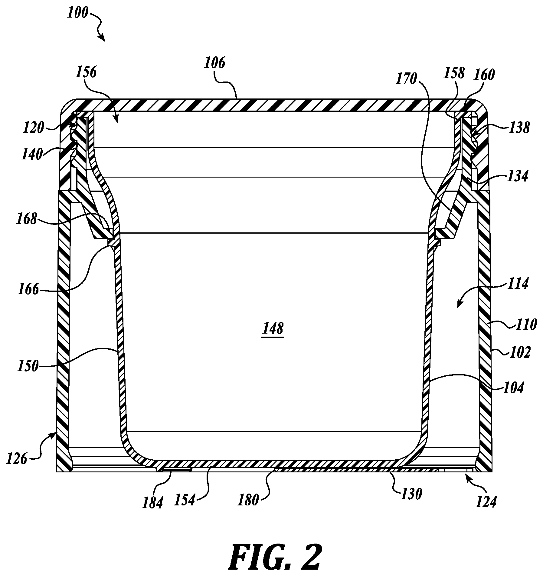 Patent US11793293 Figure 2 – Refillable cosmetic container