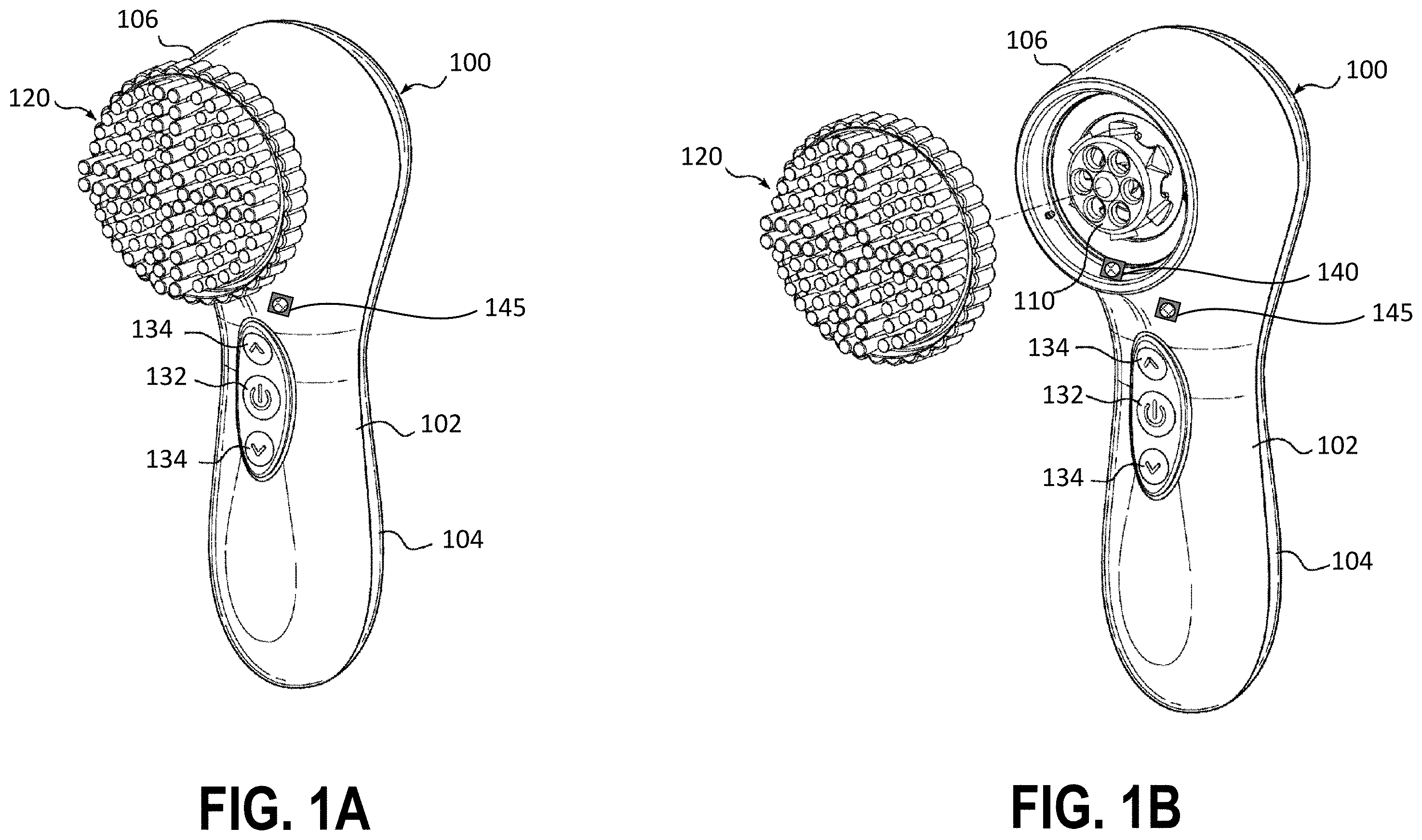 Patent US11793302 Figure 1 – Handheld cosmetic device with kinematic and optical sensing for customizing treatment routines