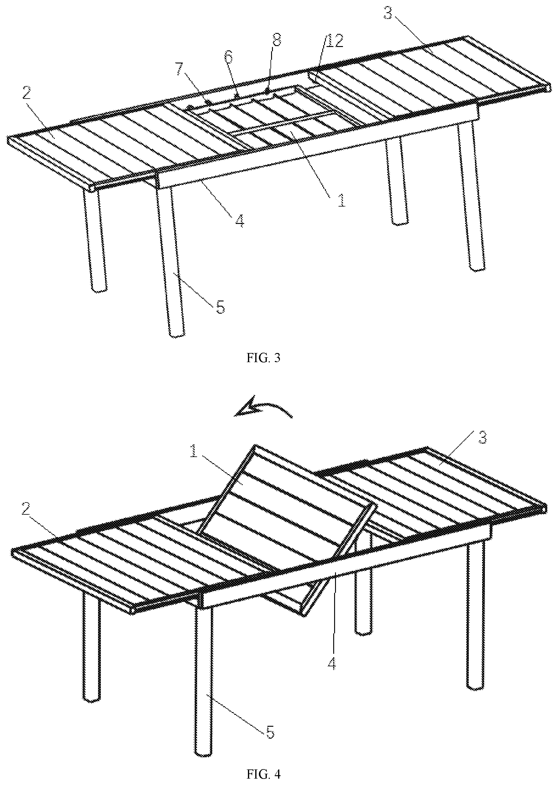 Patent US11793303 Figure 2 – Telescopic panel component and table
