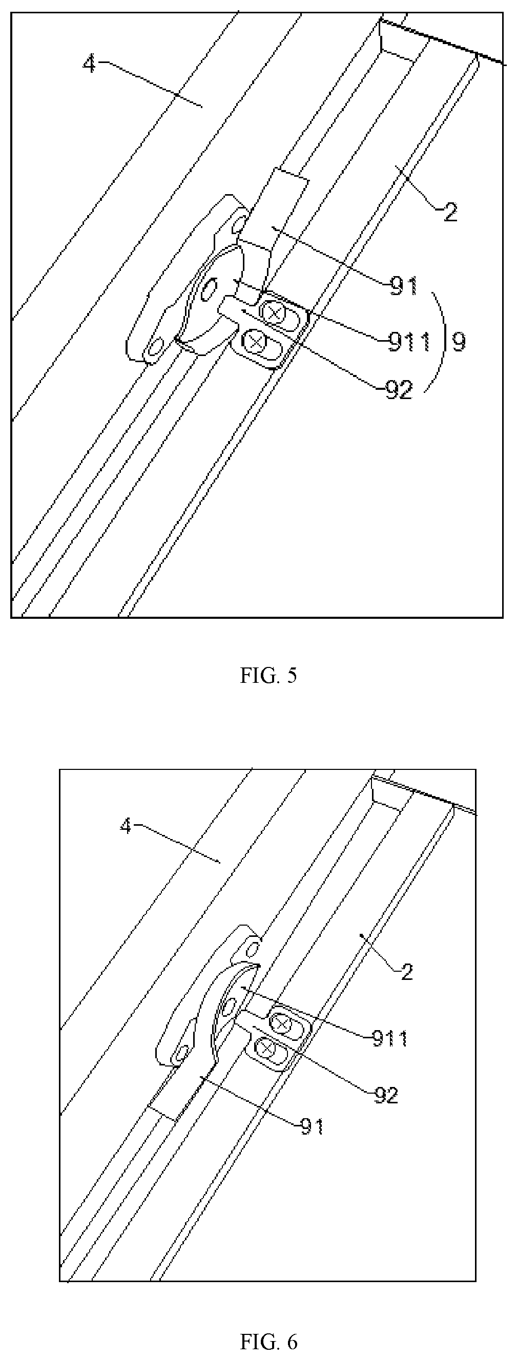 Patent US11793303 Figure 3 – Telescopic panel component and table