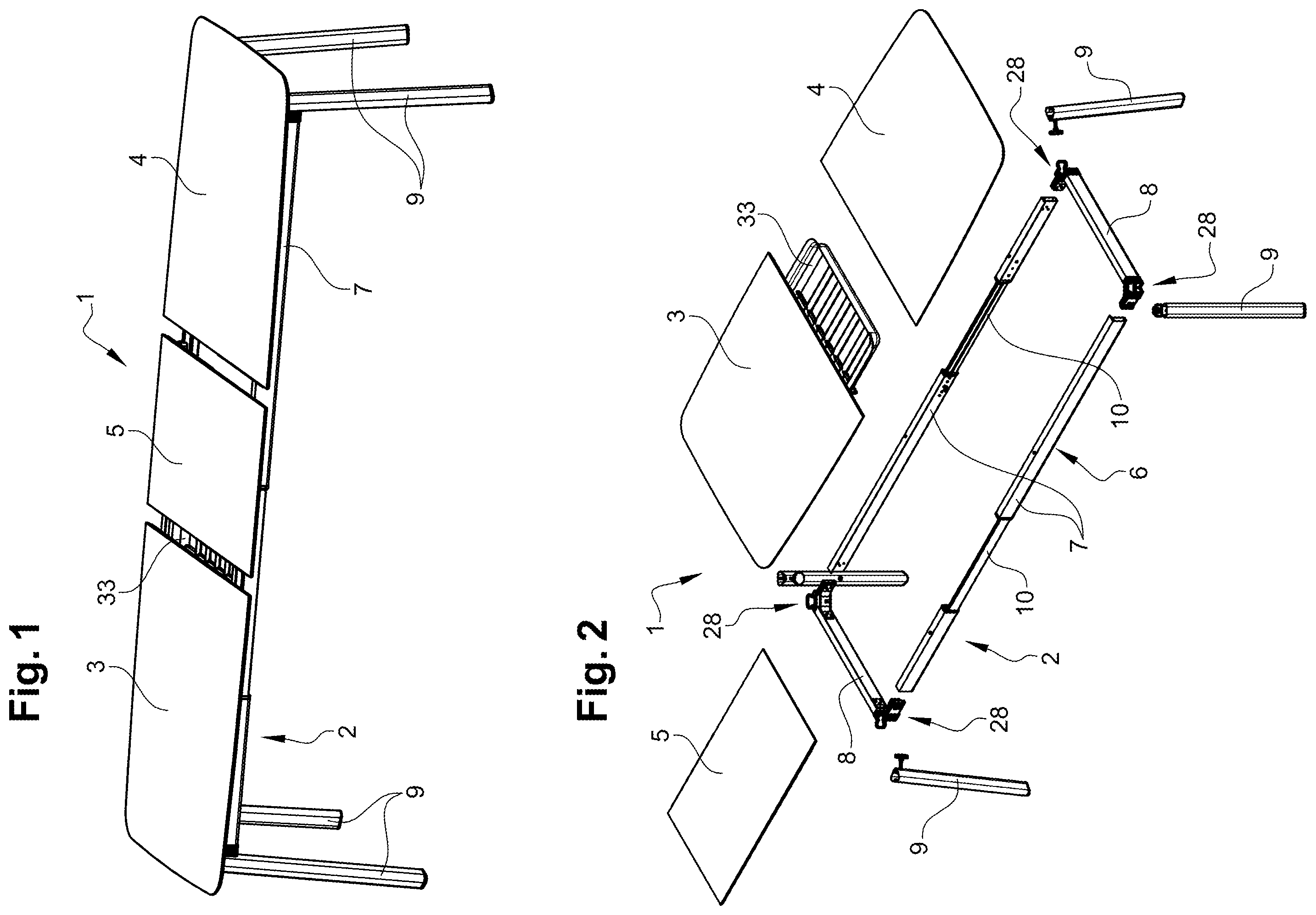 Patent US11793304 Figure 1 – Table with a central extension