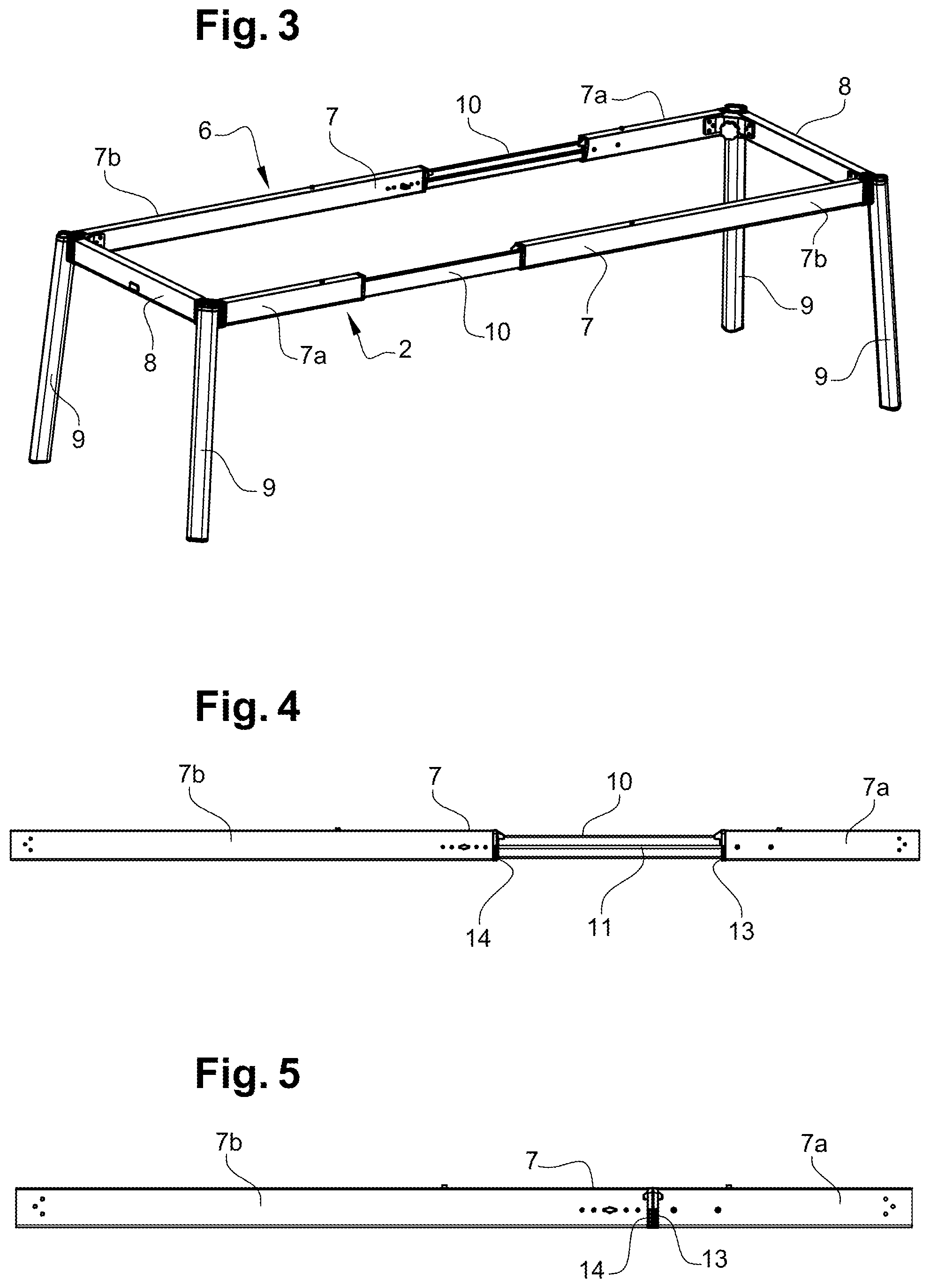 Patent US11793304 Figure 2 – Table with a central extension