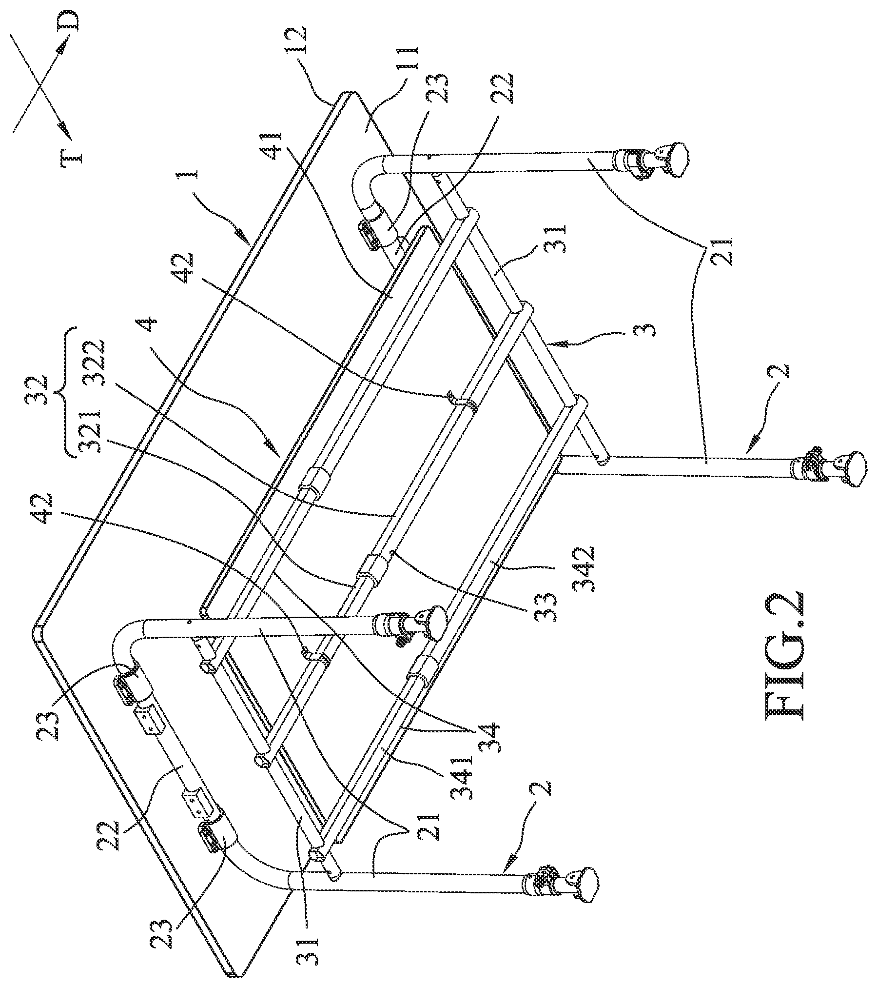 Patent US11793306 Figure 2 – Foldable table