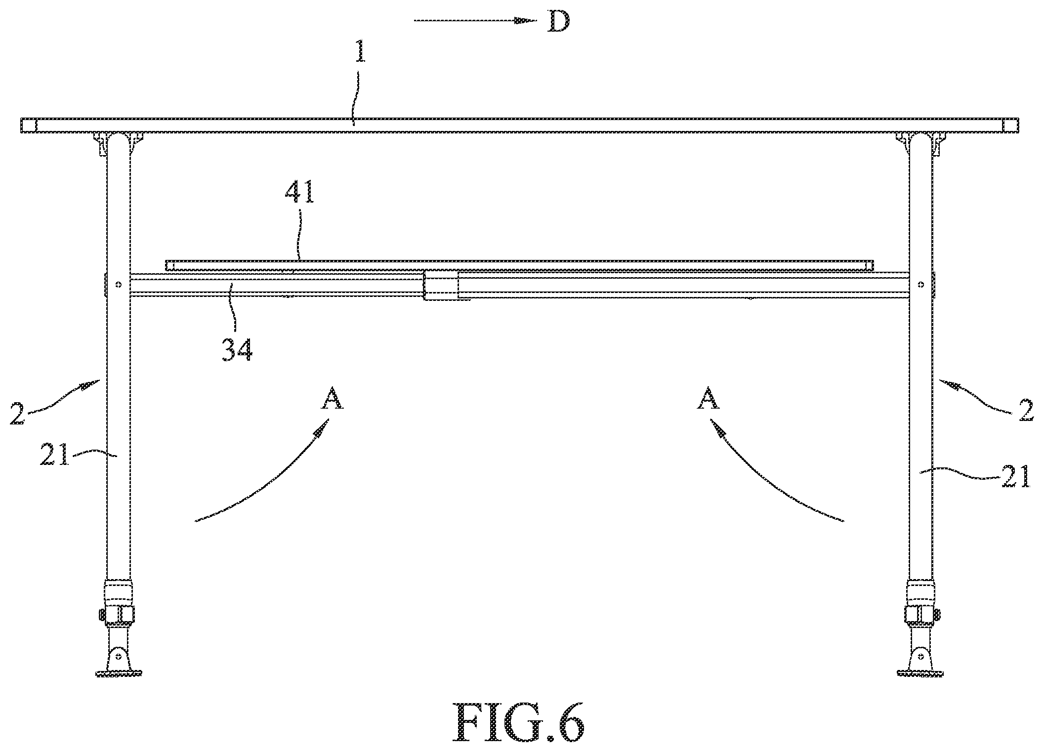 Patent US11793306 Figure 5 – Foldable table
