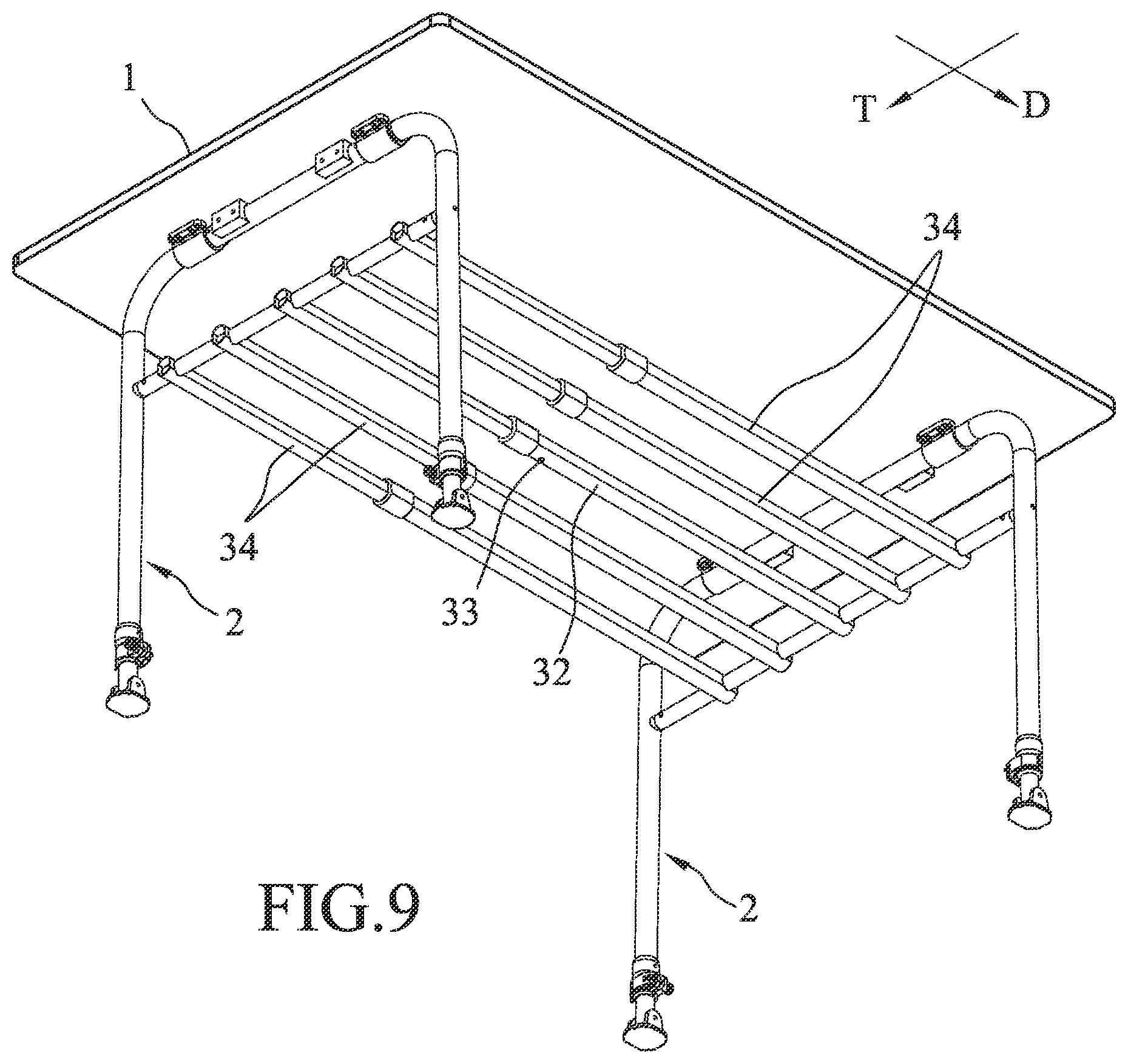 Patent US11793306 Figure 8 – Foldable table