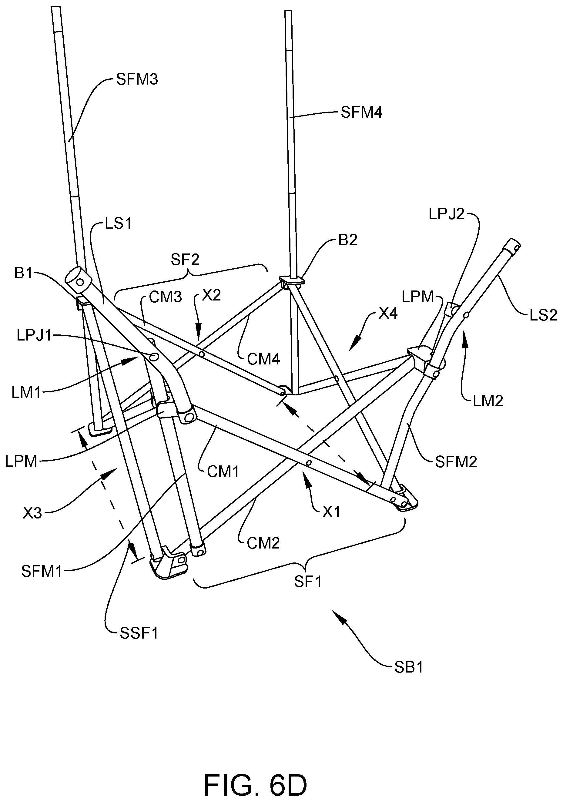 Patent US11793309 Figure 9 – Collapsible support base for furniture with a flexible user support platform