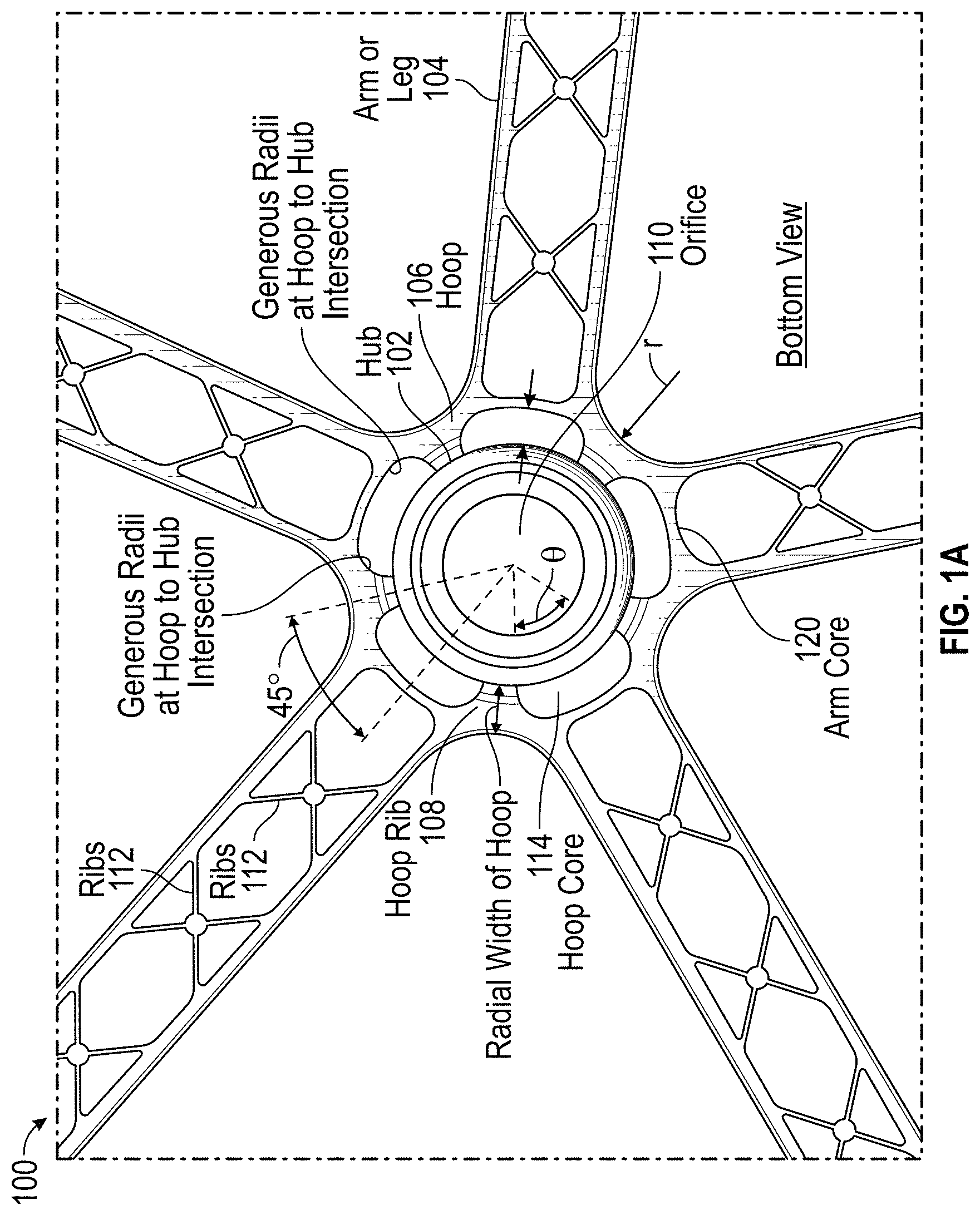 Patent US11793310 — Apparatus and methods for the understructure of a chair base — Figure 1