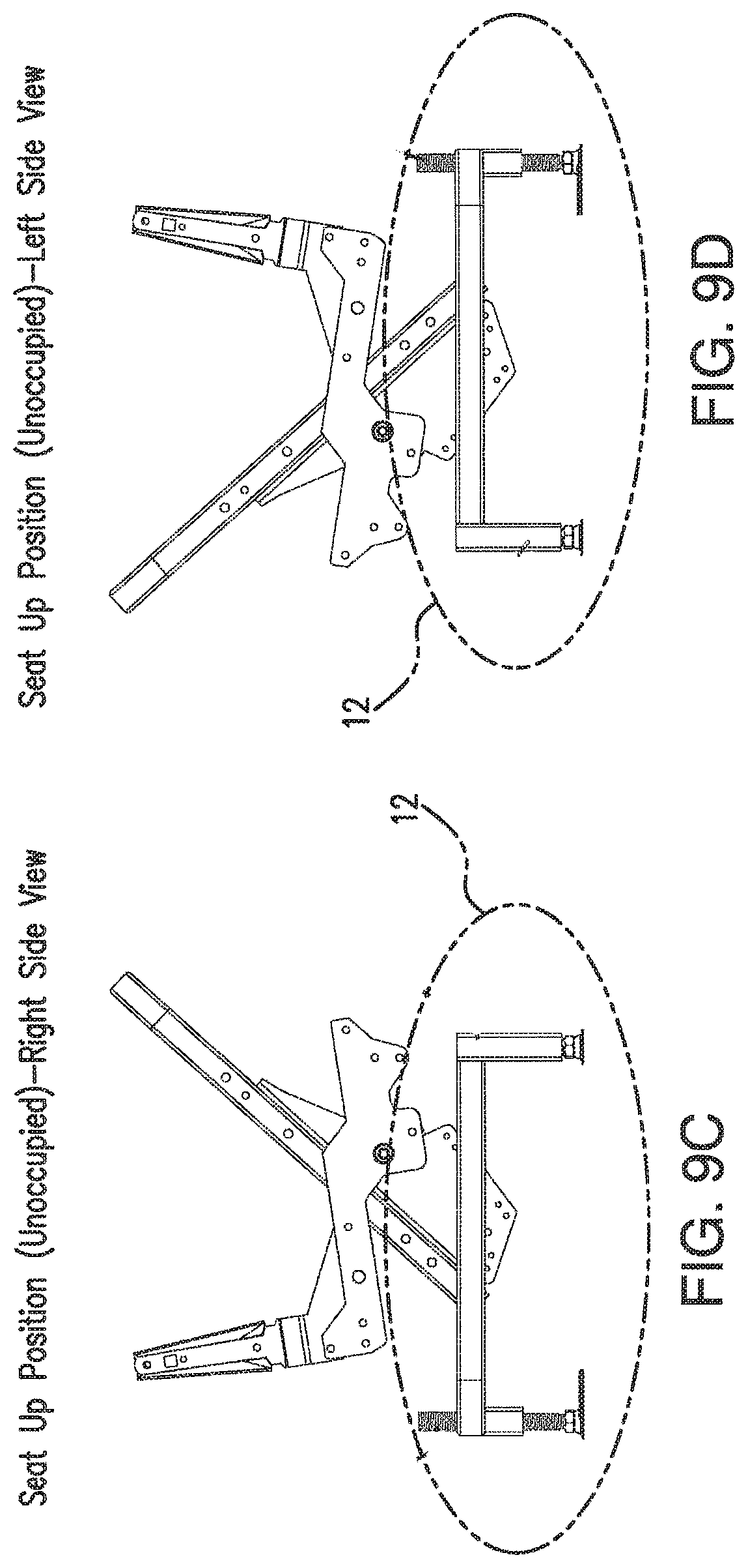 Patent US11793311 Figure 12 – Dual motion sloped floor recline mechanism for a theater seat