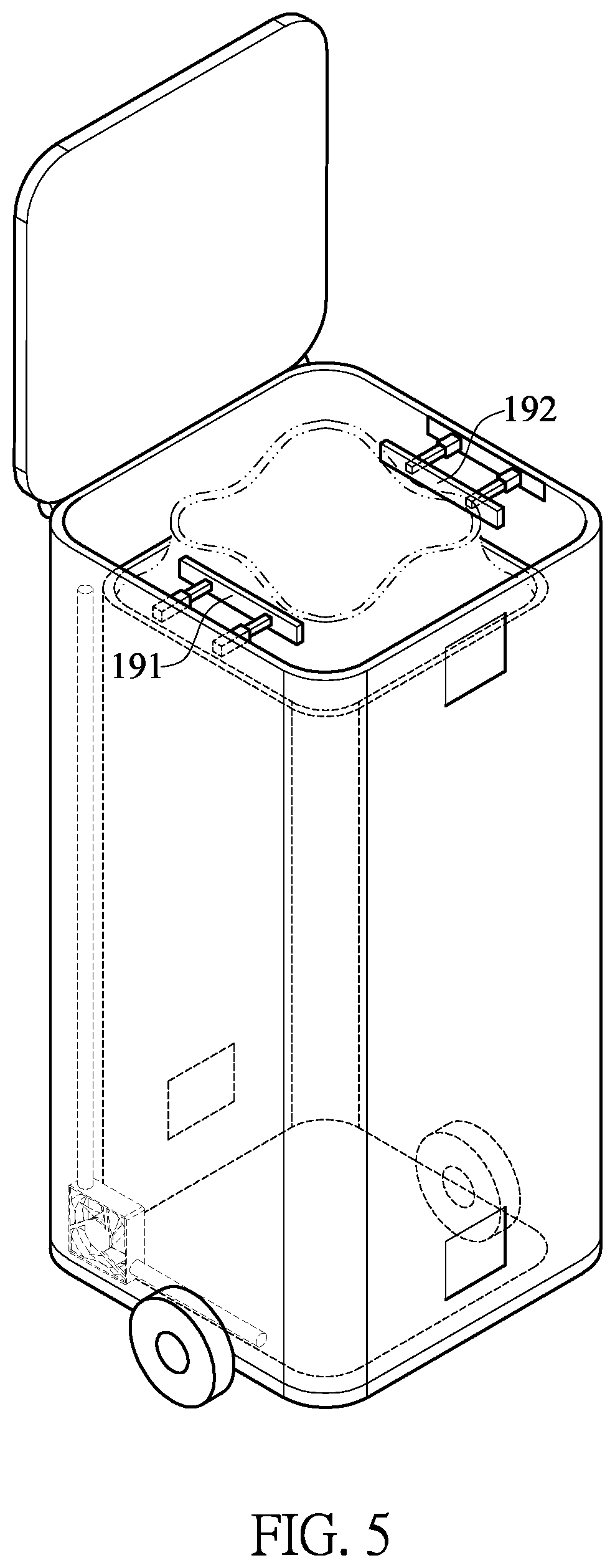 Patent US11793313 Figure 5 – Waste storage device and intelligent management system