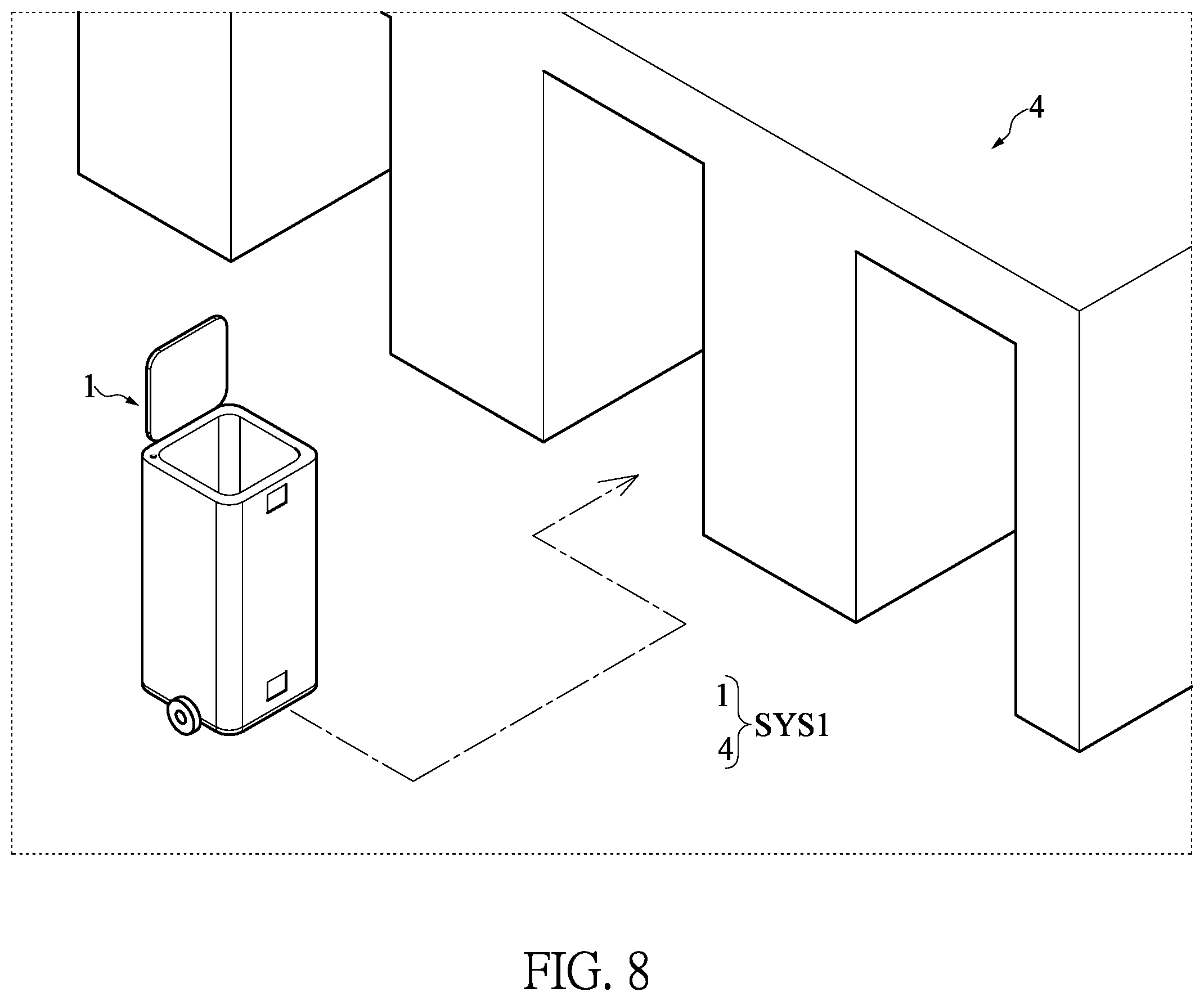 Patent US11793313 Figure 8 – Waste storage device and intelligent management system