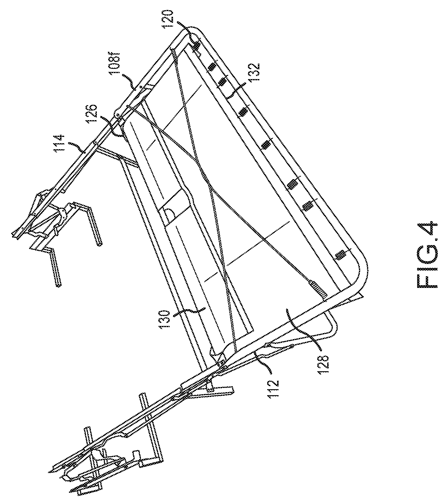 Patent US11793316 Figure 4 – Sleeper sofa with a solid support deck