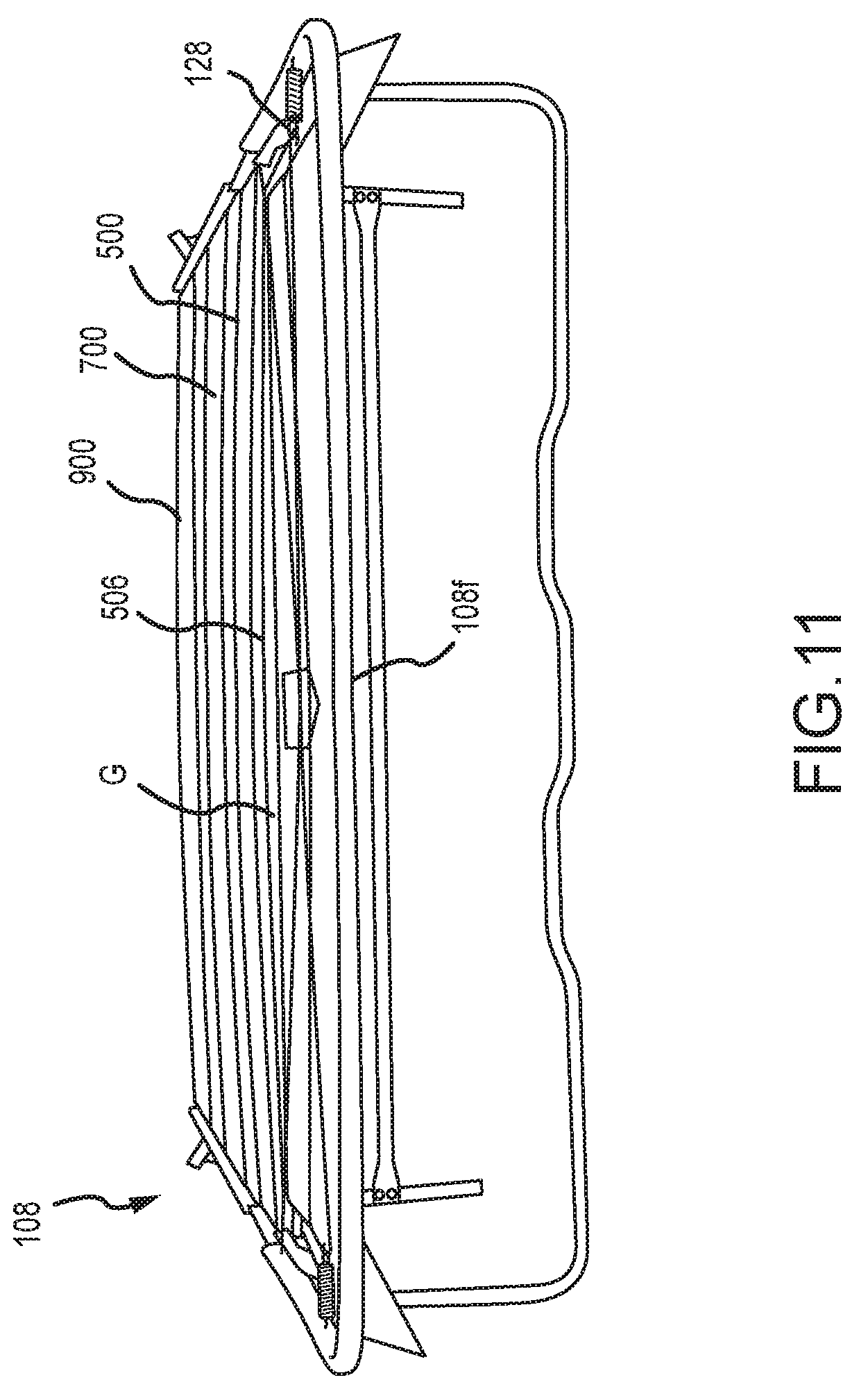 Patent US11793316 Figure 11 – Sleeper sofa with a solid support deck