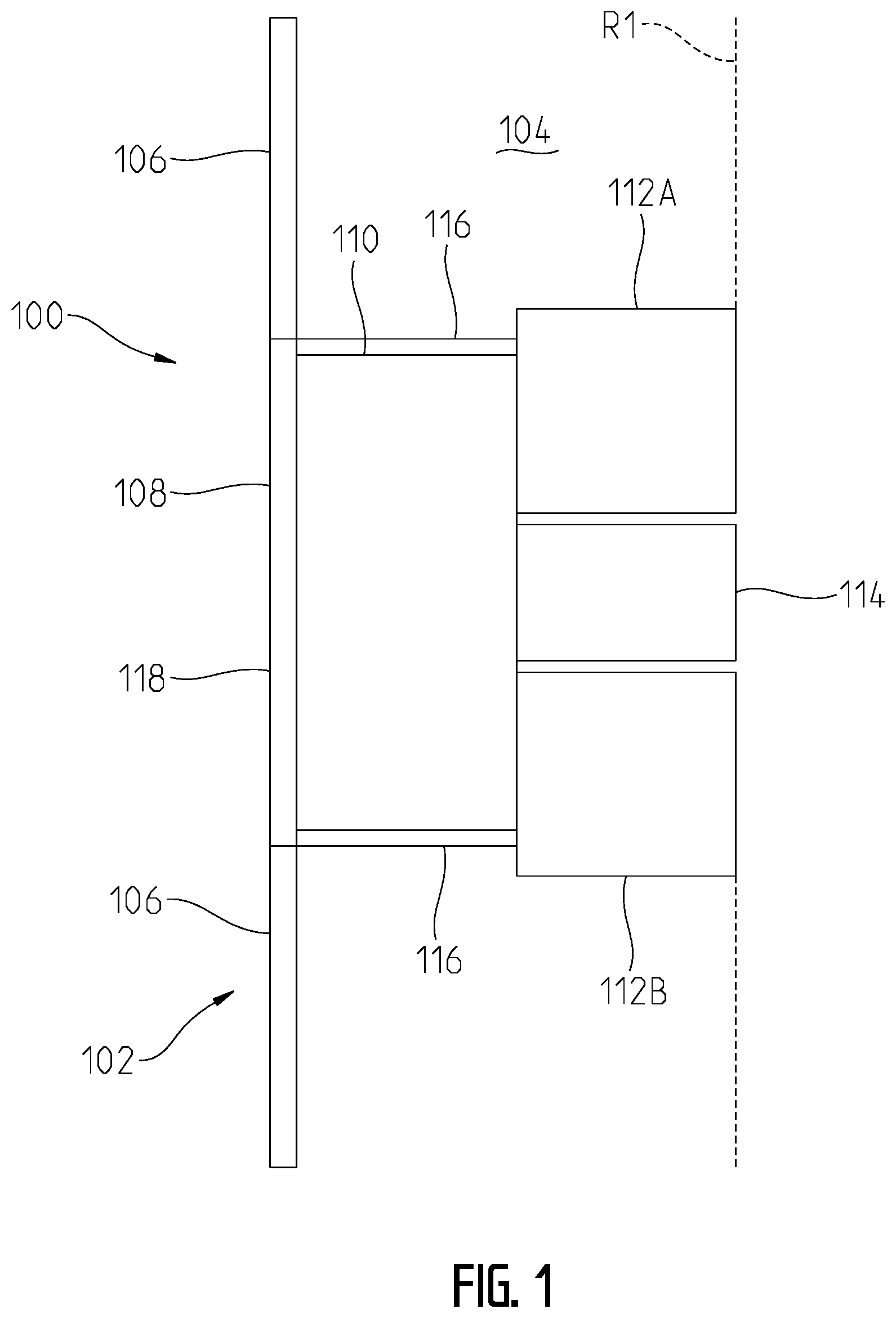 Patent US11793317 Figure 1 – Convertible furniture arrangement for a recreational vehicle