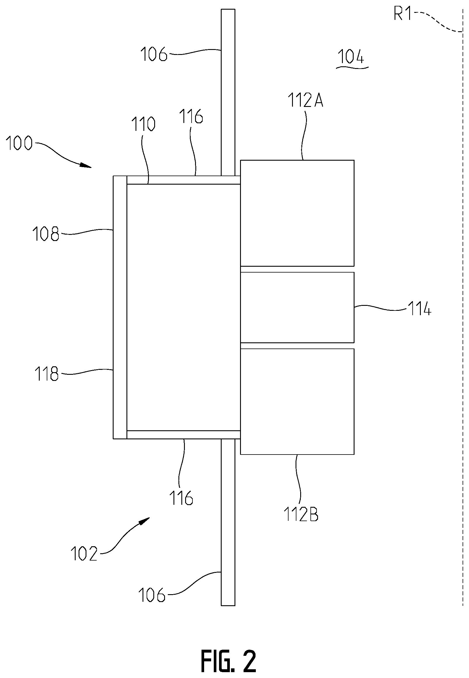 Patent US11793317 Figure 2 – Convertible furniture arrangement for a recreational vehicle